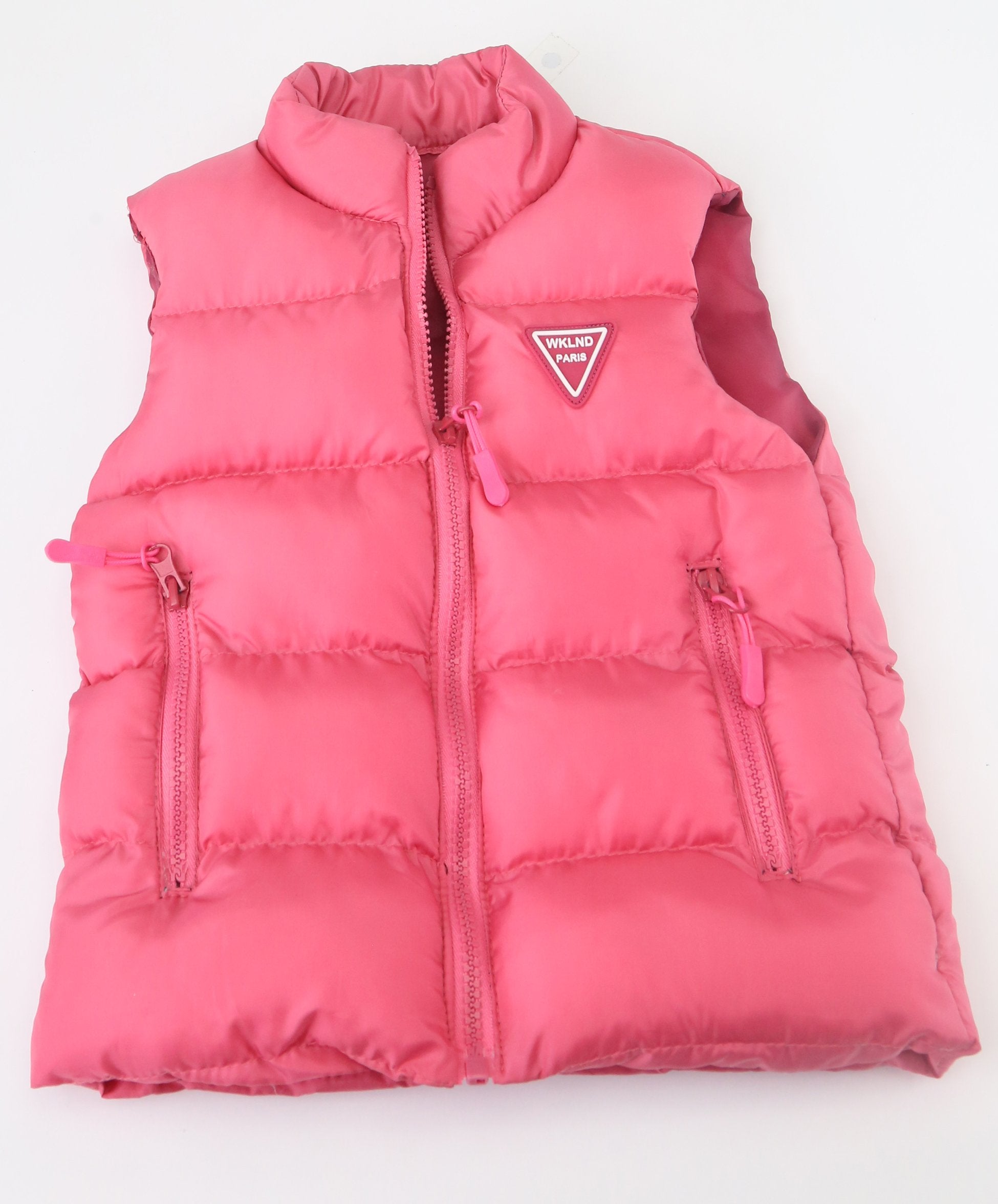 Girls Sleeveless Padded Puffer Gilet - Carol Pink