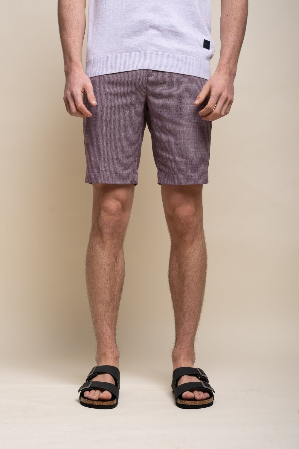 Men's Mid Rise Slim Fit Shorts- MIAMI - Lilac