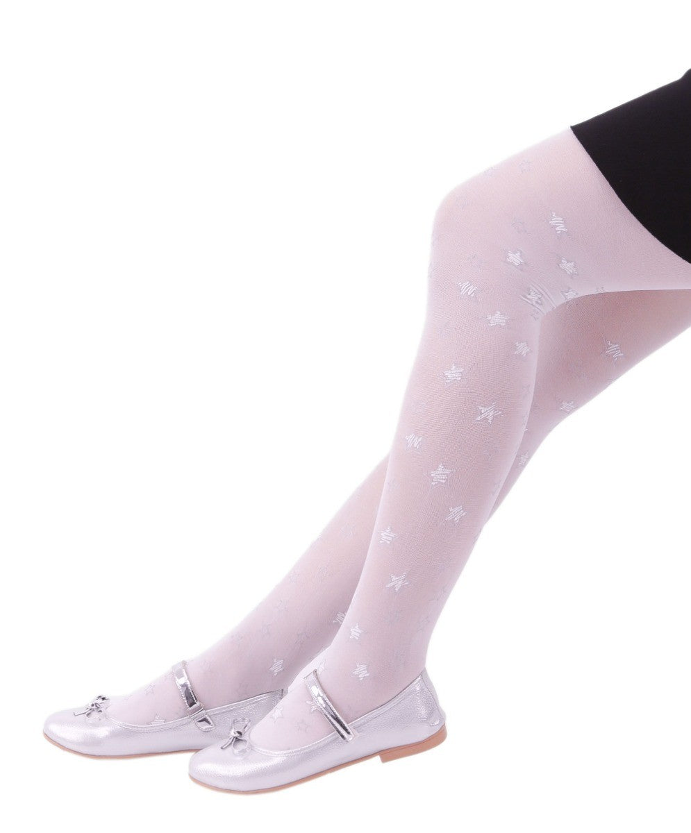 Girls Star Print Tights - RUYA - Pink