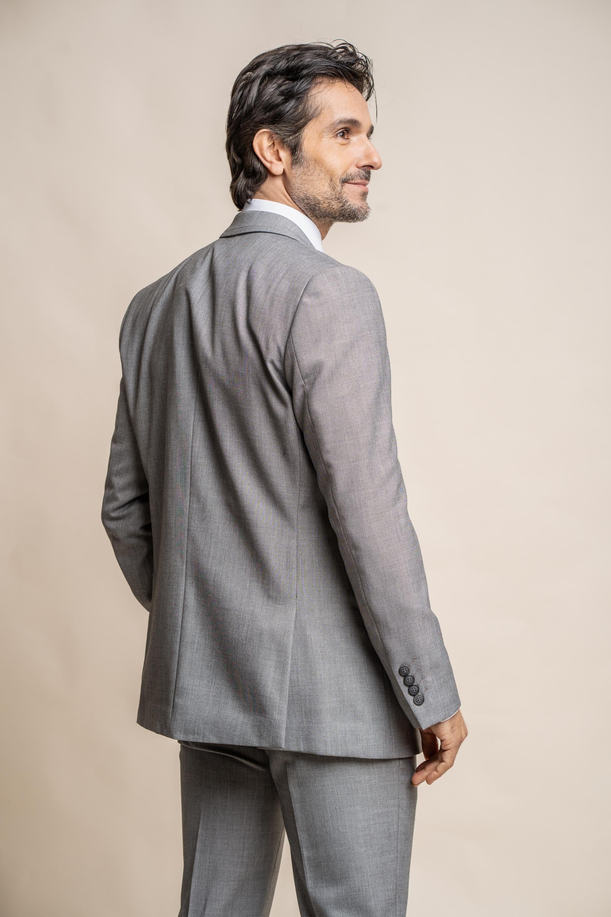 Men's Slim Fit Suit Jacket - REEGAN - Light Grey