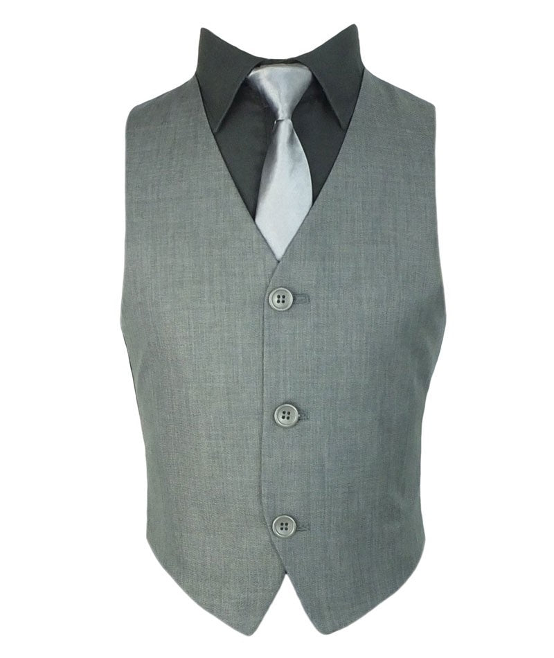 Boys All In One Charcoal Grey Suit Set - SAMUEL - Grey