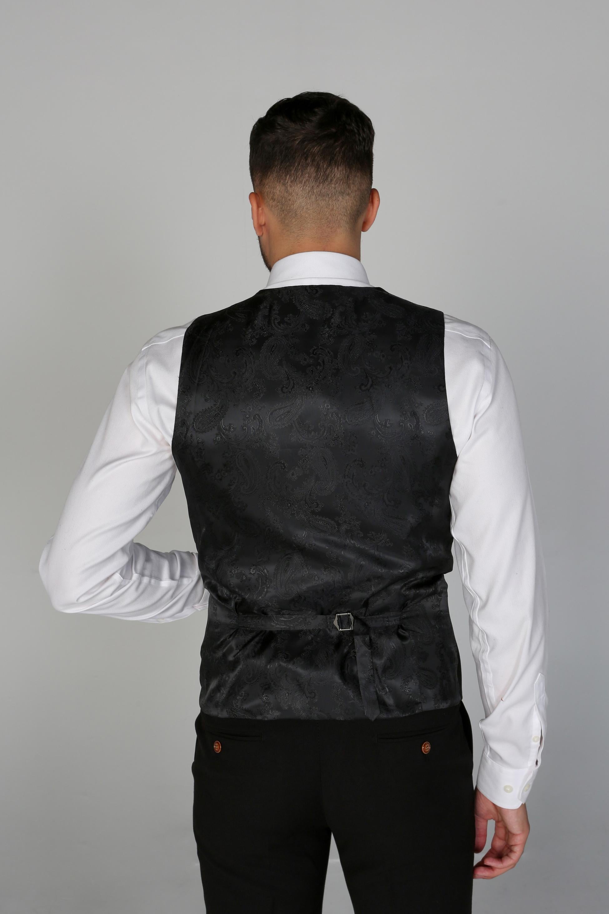 Men's Tailored Fit Single breasted Waistcoat - MAYFAIR - Black