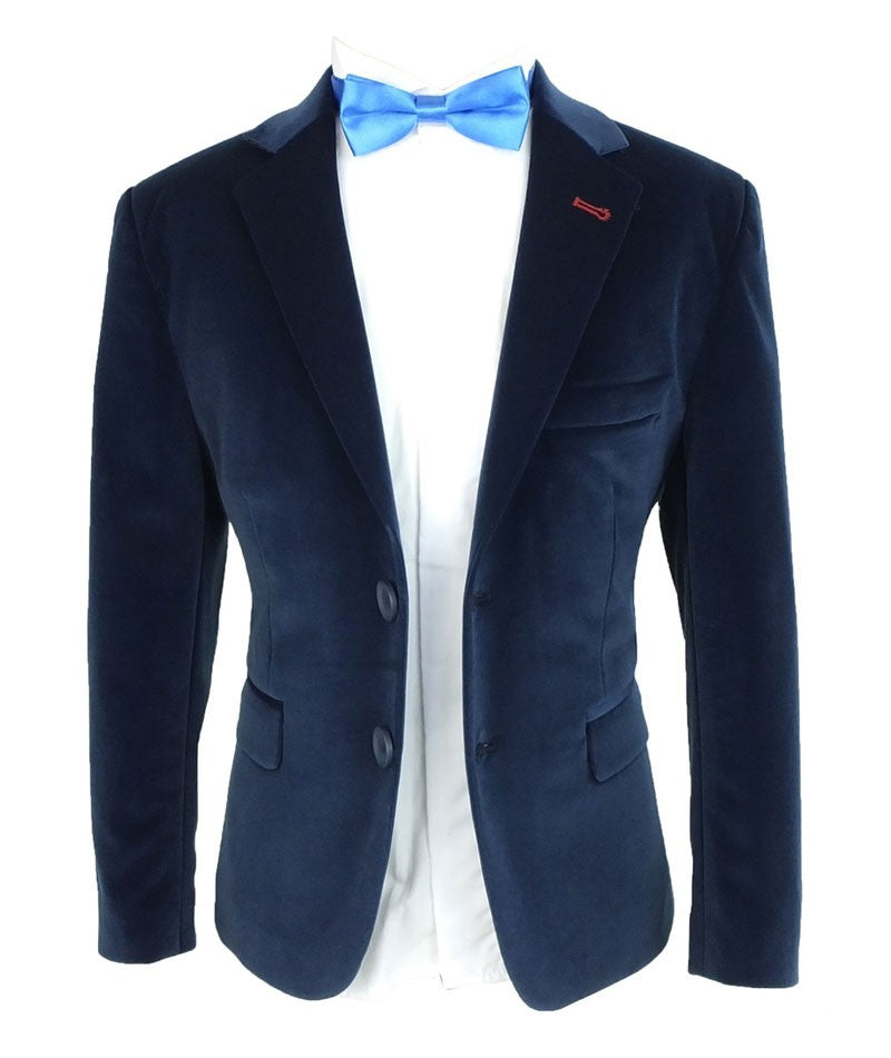 Boys Velvet Parliament Blue Blazer - Parliament Blue