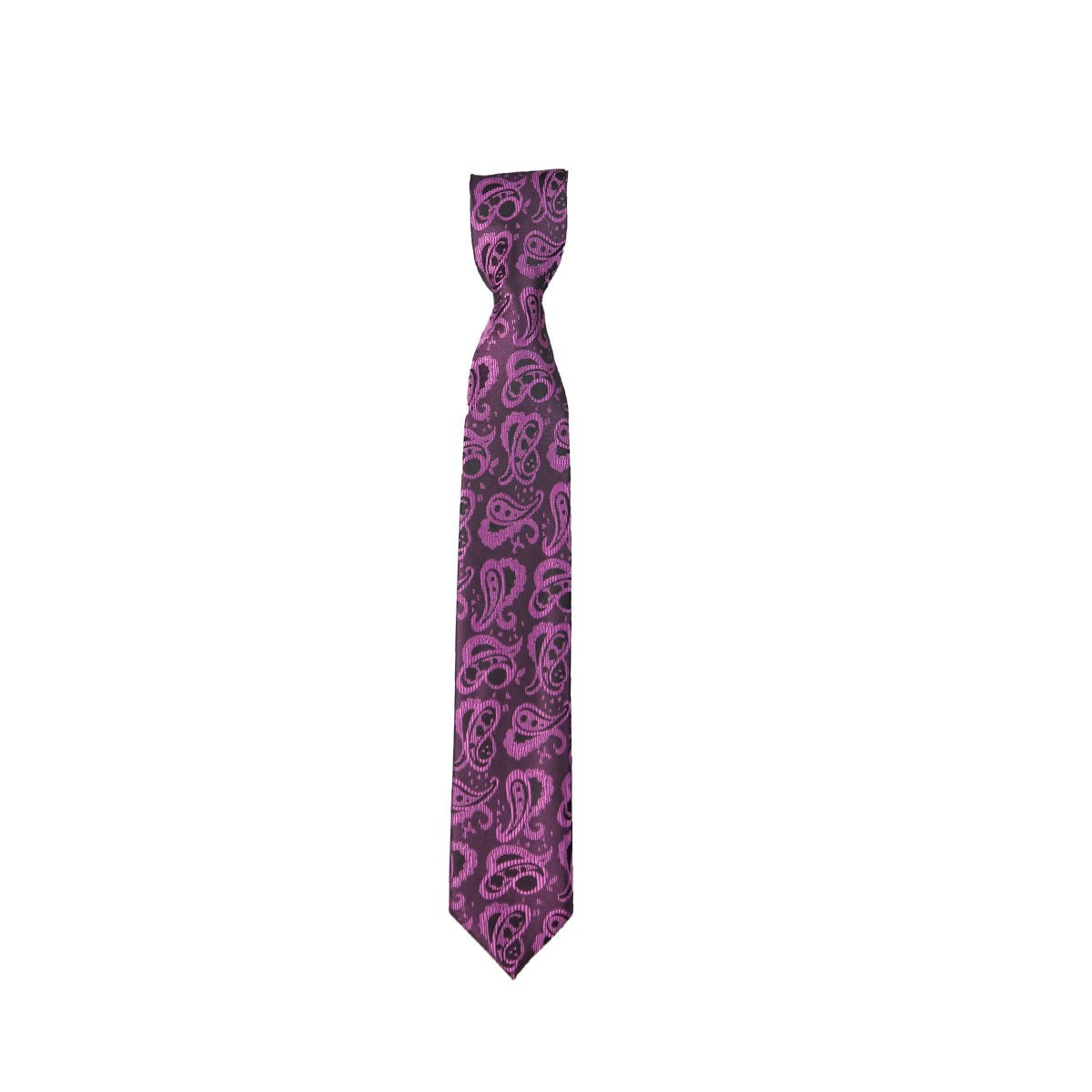 Boys & Men's Paisley Swirls Formal Tie & Hanky Set - Purple - Violet