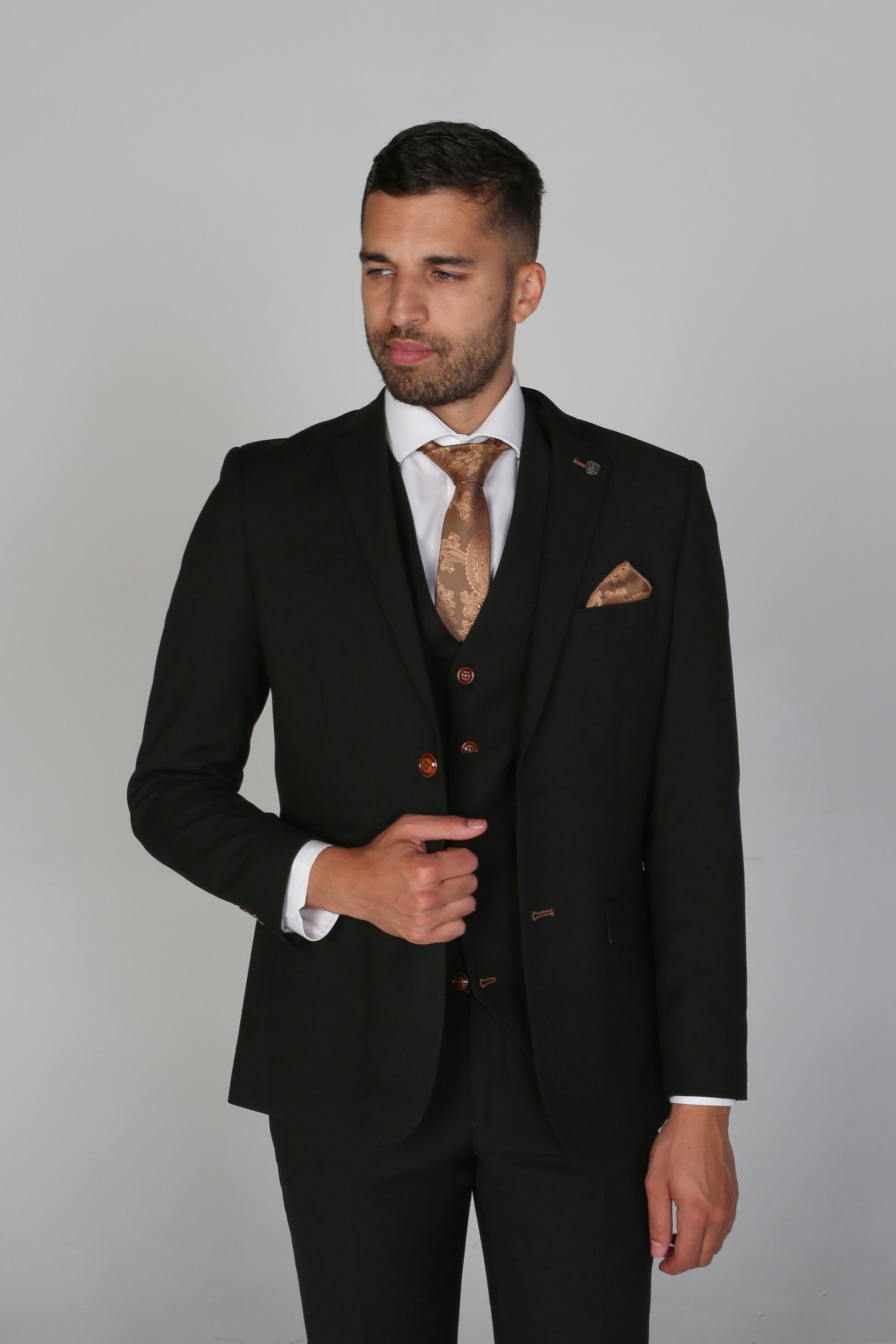 Men's Tailored Fit Suit Jacket - MAYFAIR - Black