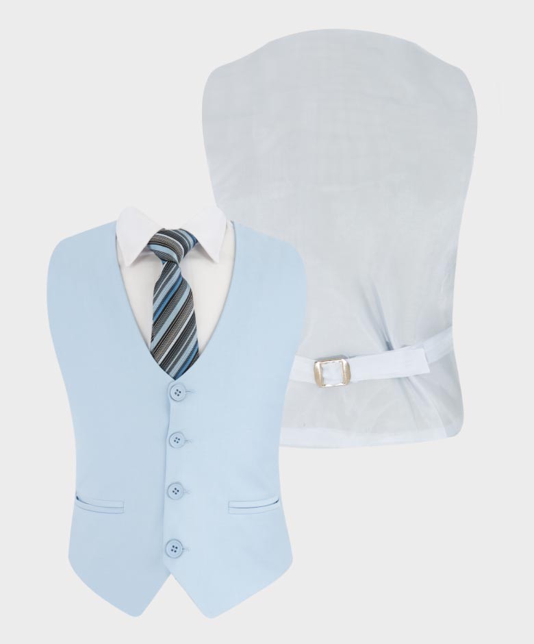 Boys Solid Tailored Fit Communion Suit Set - Light Blue