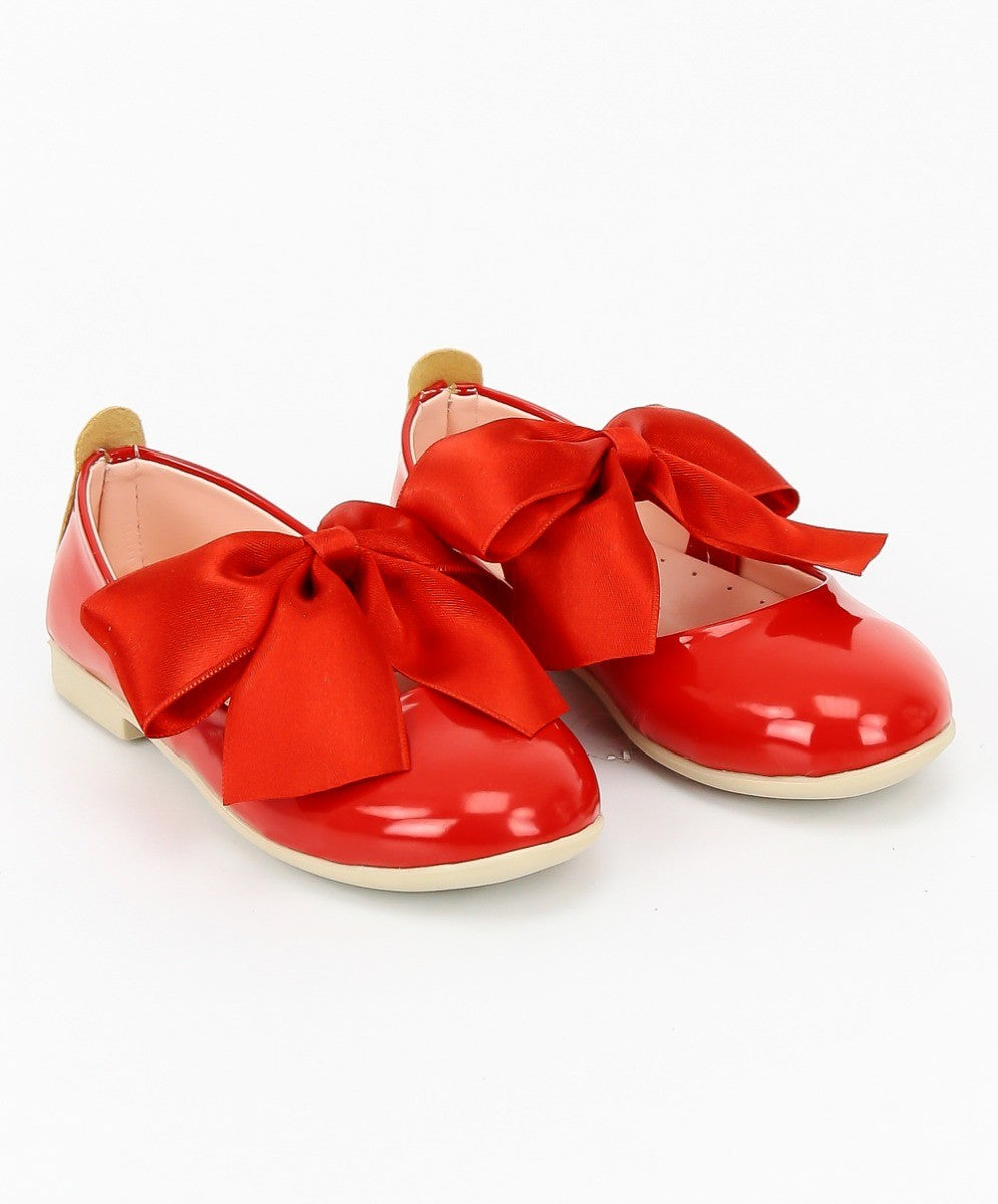 Girls Patent Flat Mary Jane Shoes - ELENA - Red