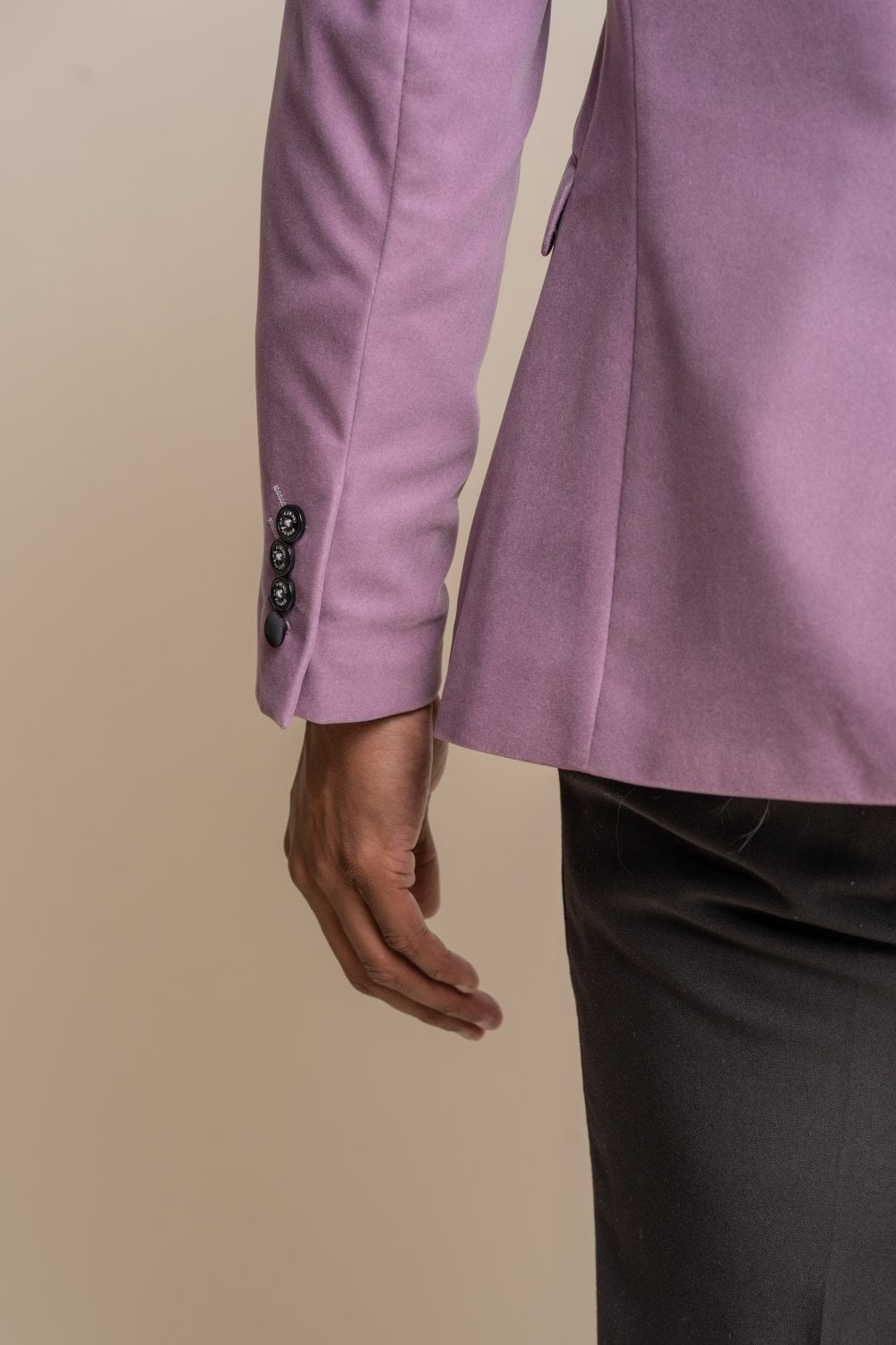 Men's Slim Fit Velvet Tuxedo Blazer - ROSA - Lavender