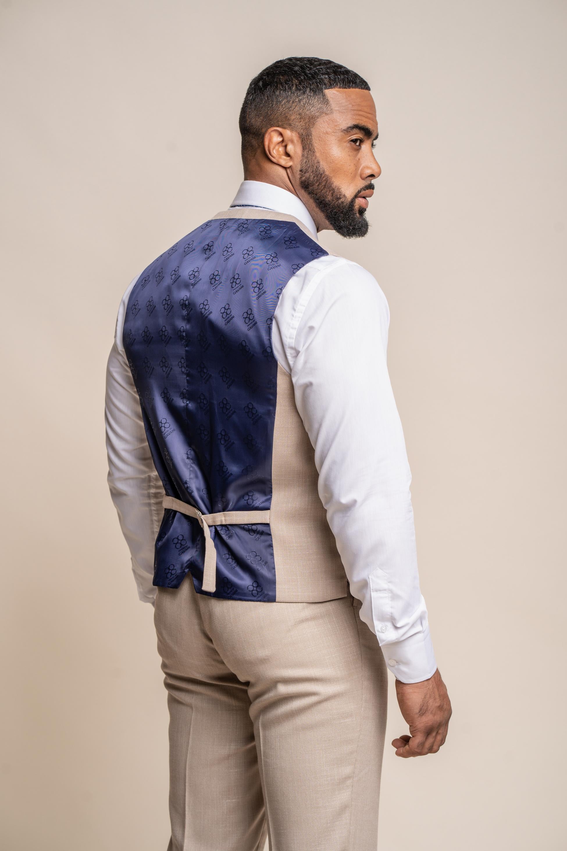 Men's Slim Fit Formal Waistcoat- MIAMI - Beige