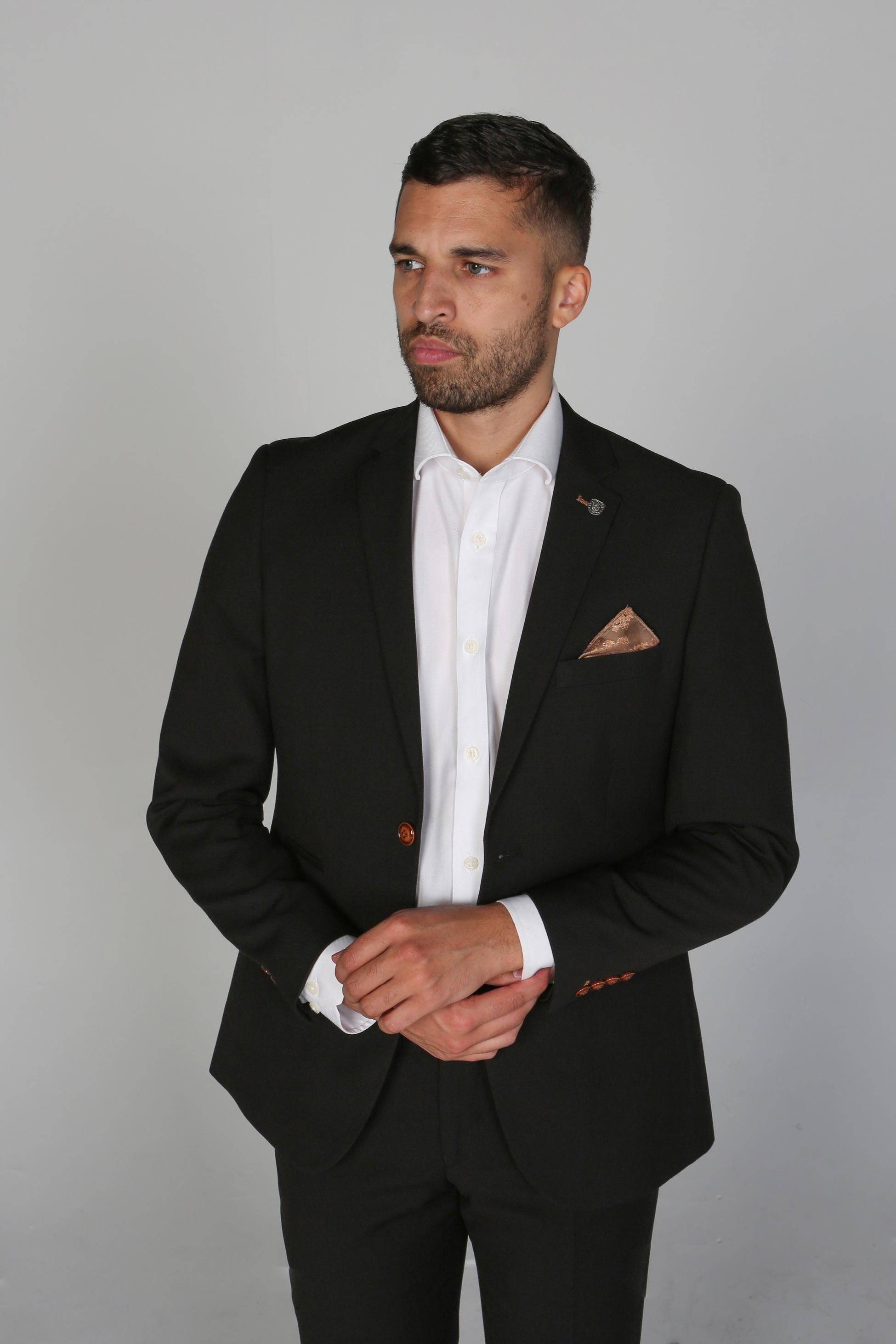 Men's Tailored Fit Suit Jacket - MAYFAIR - Black