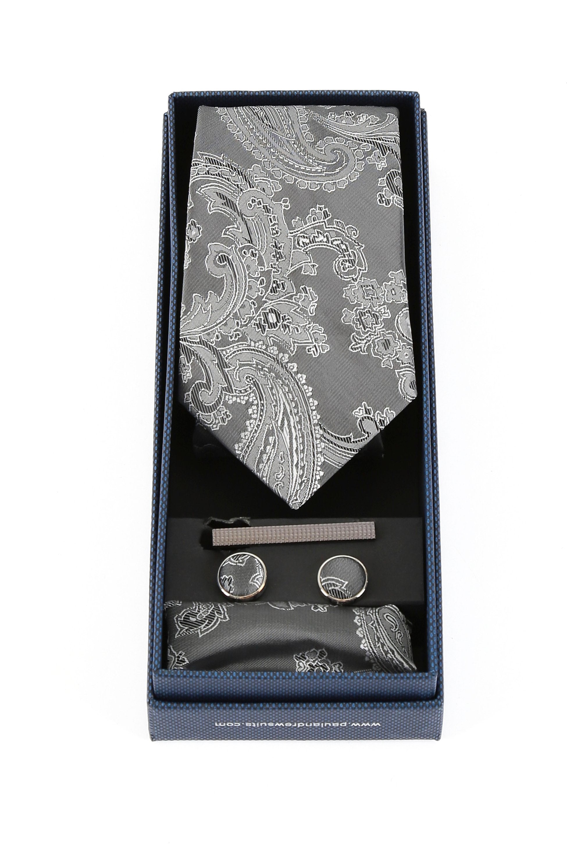 Men's Paisley Tie Cufflink Set - Gold