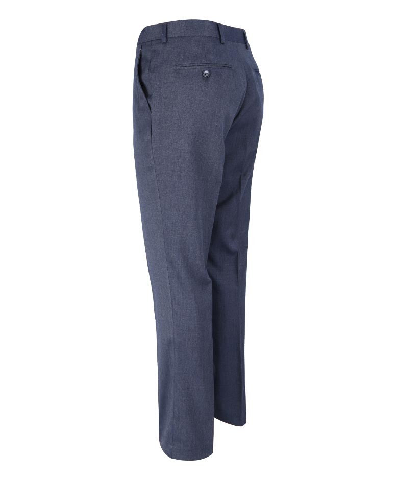 Men's Slim Fit Smart Trousers - STEELE Blue - Steel Blue