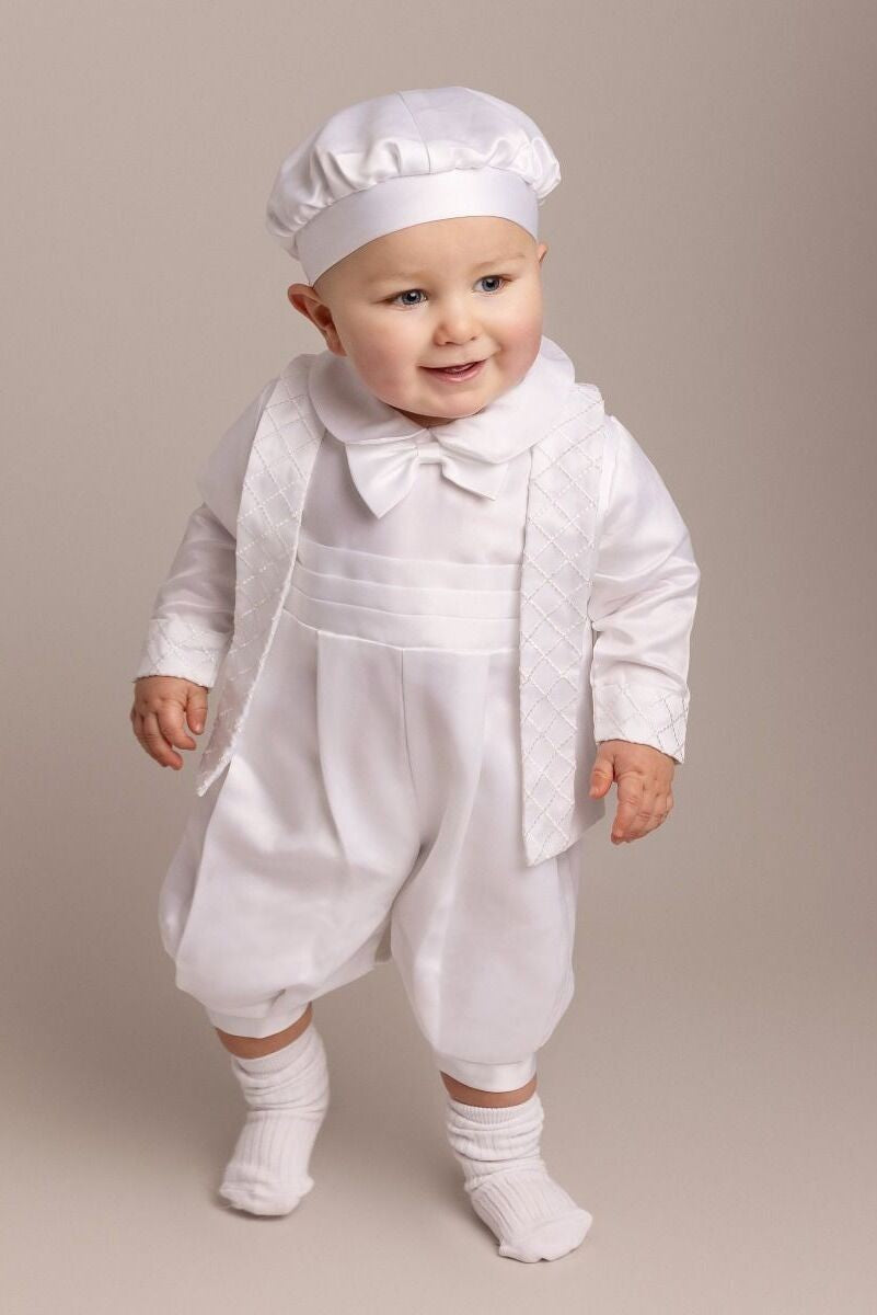 Baby Boys White Christening Outfit Set - LIAM - White