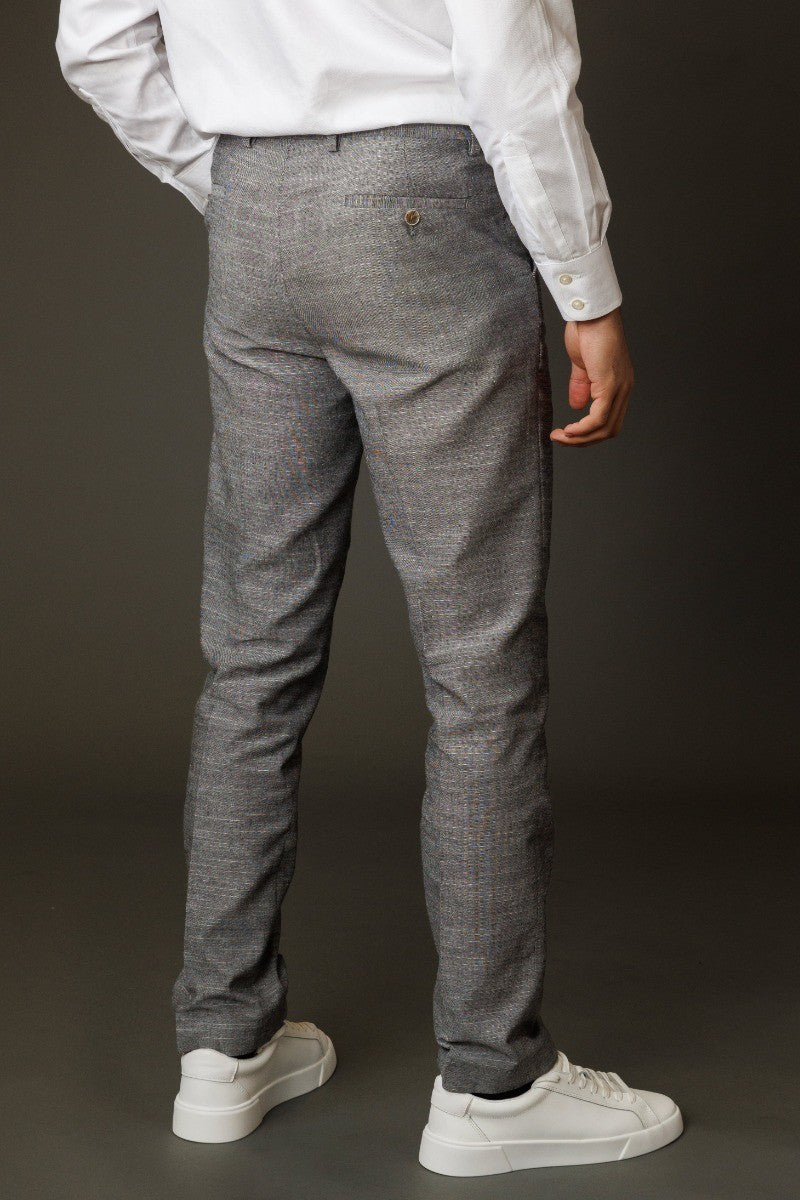 Men’s Rowan Grey 2 Pieces Suit Textured Wedding Cotton Set - Grey