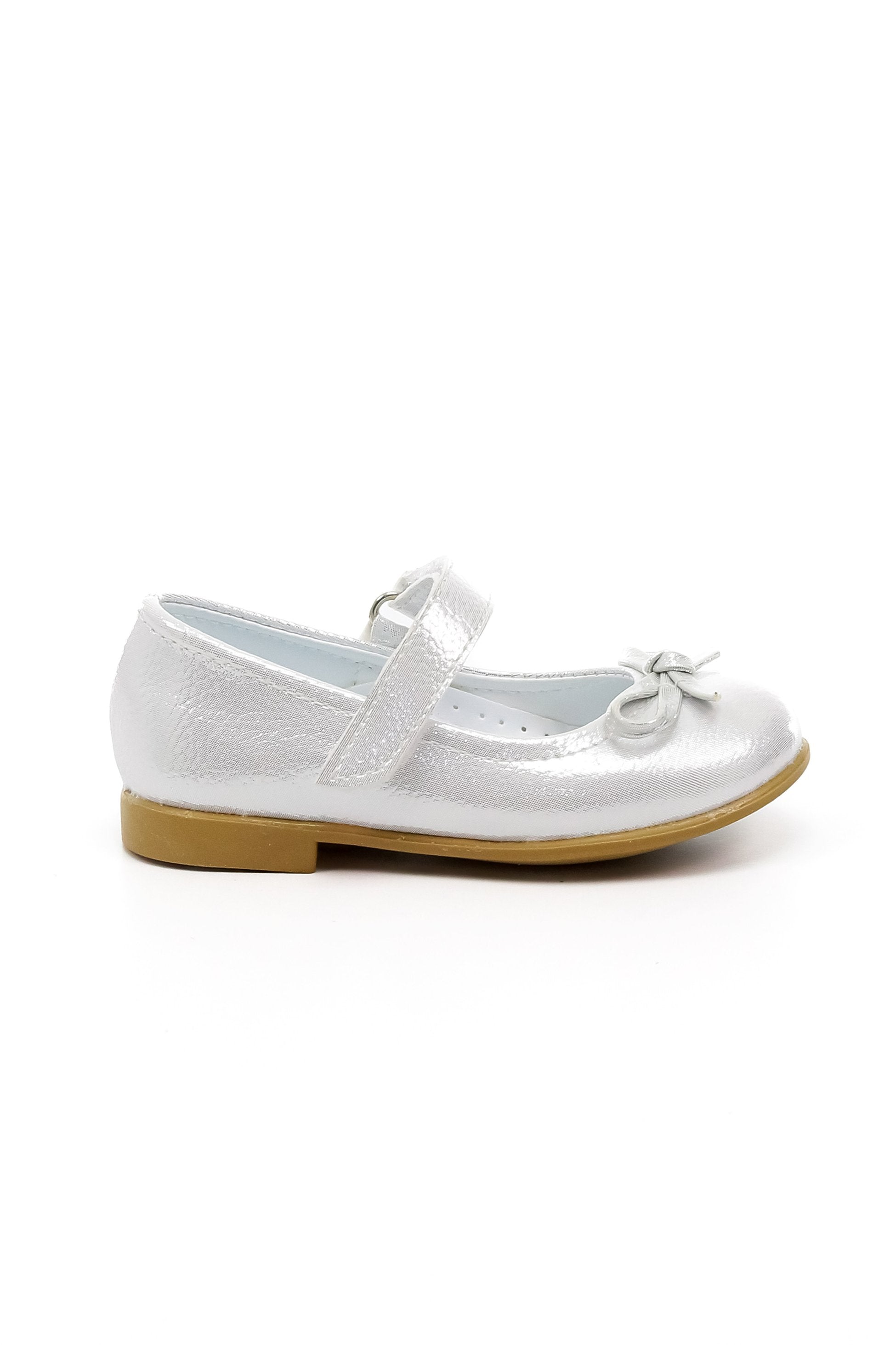 Girls Mary Jane Flat Dress Shoes - ANNA - Silver