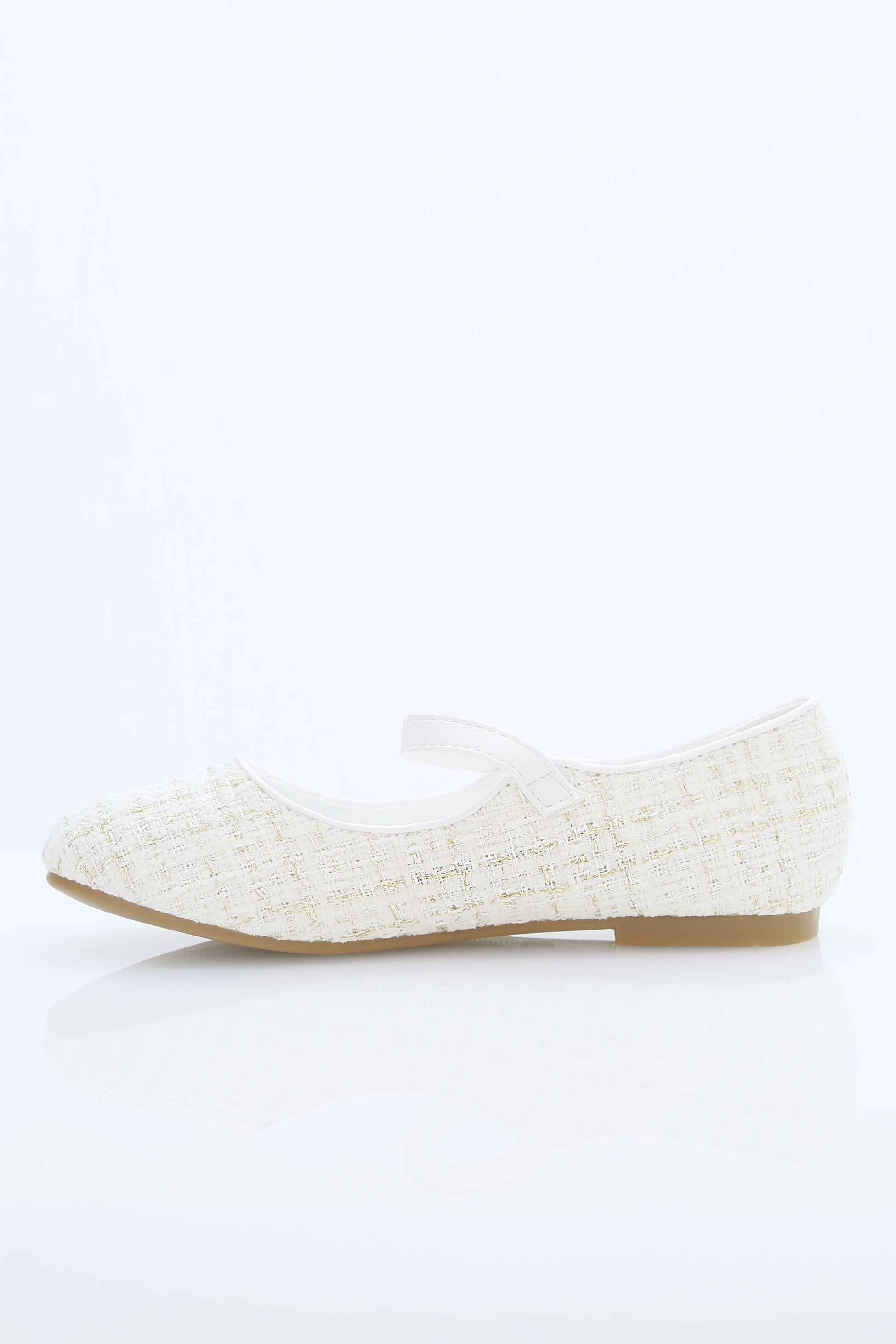 Girls' Tweed Flats Mary Jane Shoes - SUZANNE - Ivory