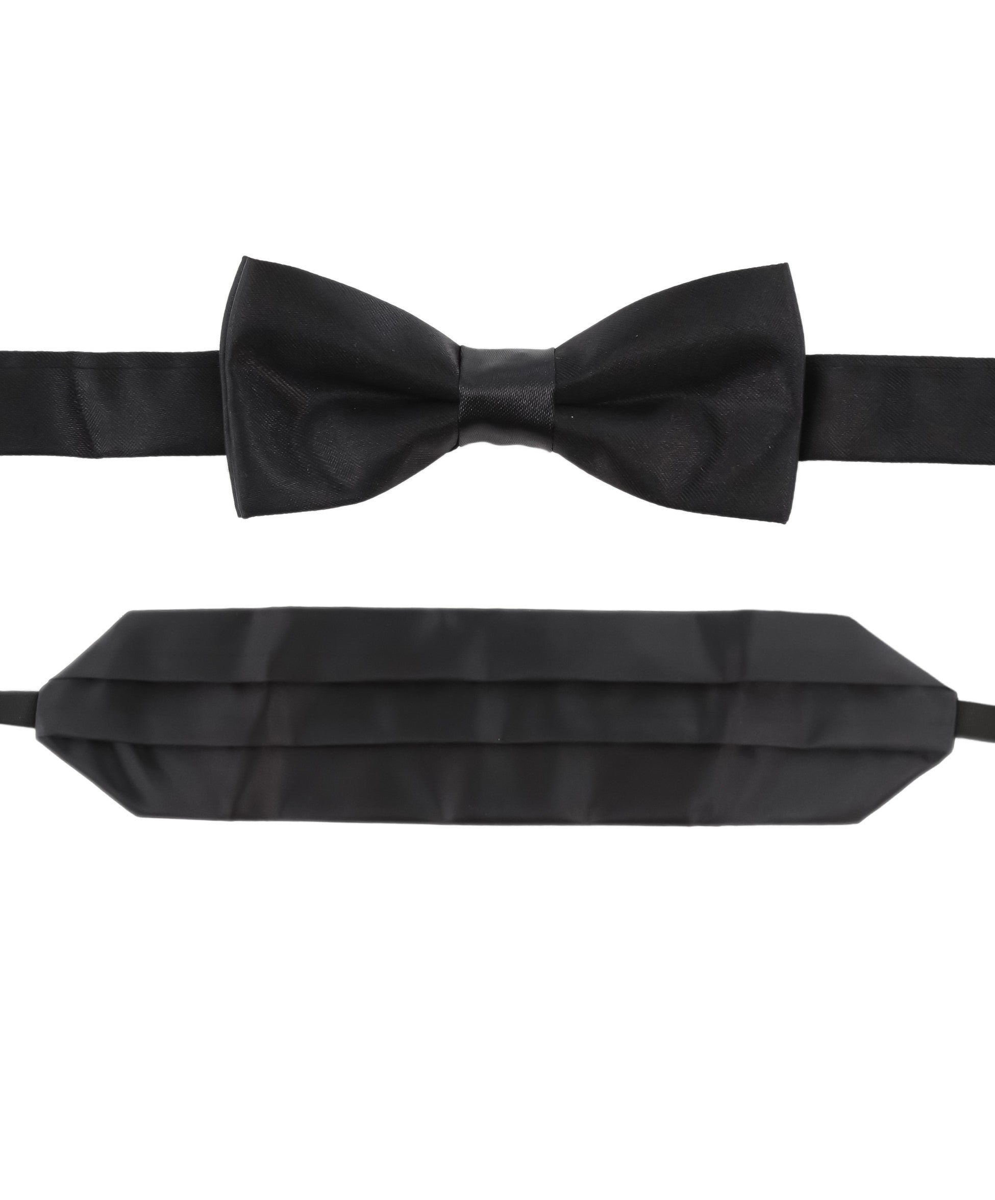 Boys Satin Cummerbund & Bow Tie set - Black