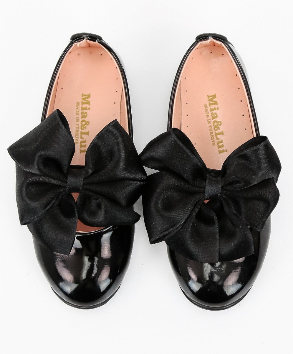 Girls Patent Flat Mary Jane Shoes - ELENA - Black