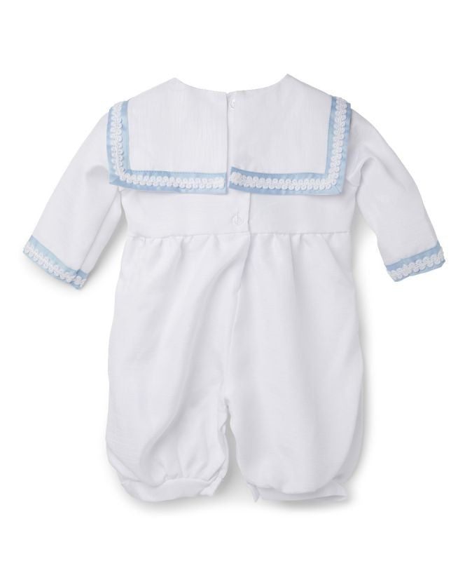 Baby Boys White Christening Romper with Hat - William - White