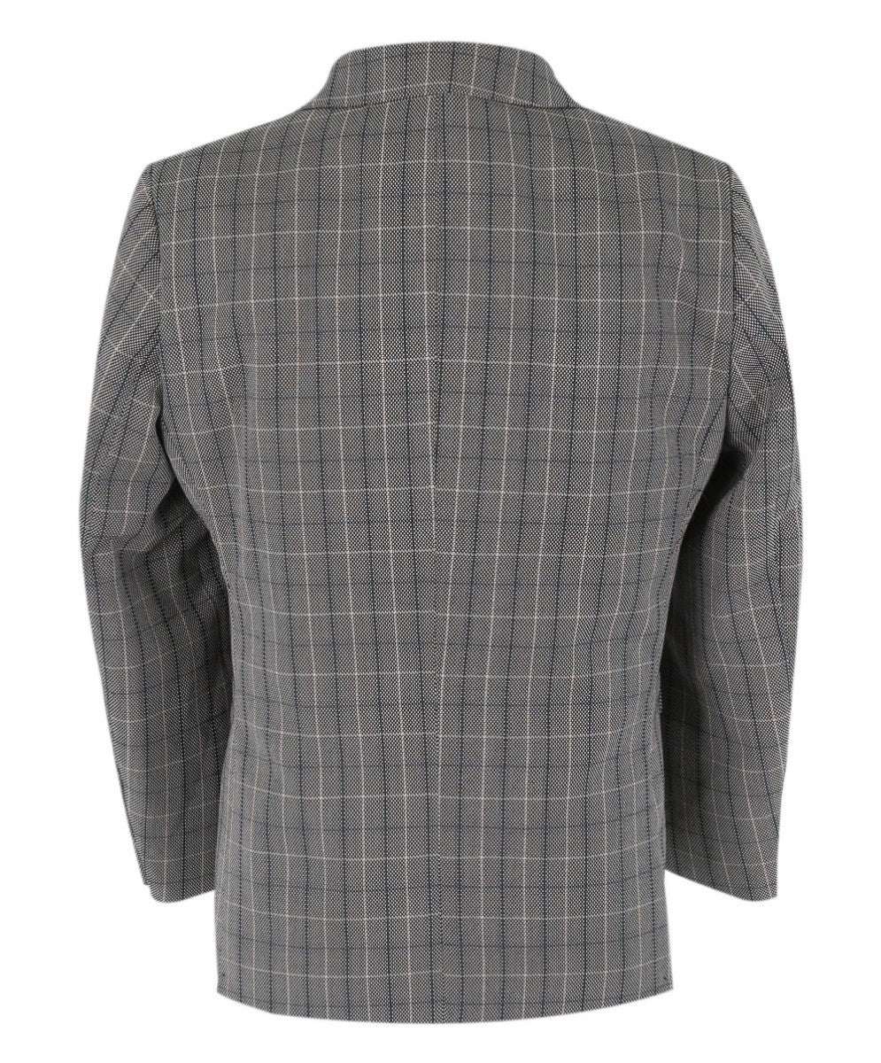 Boys Tweed Check Tailored Fit Suit - Grey