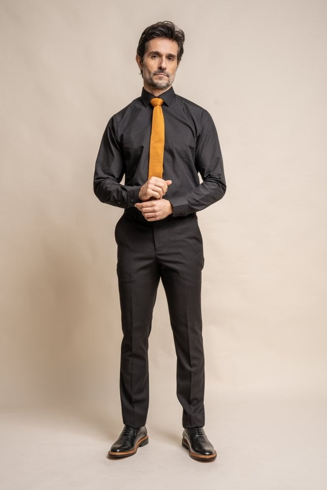 Men's Slim Fit Formal Black Suit - MARCO - Black