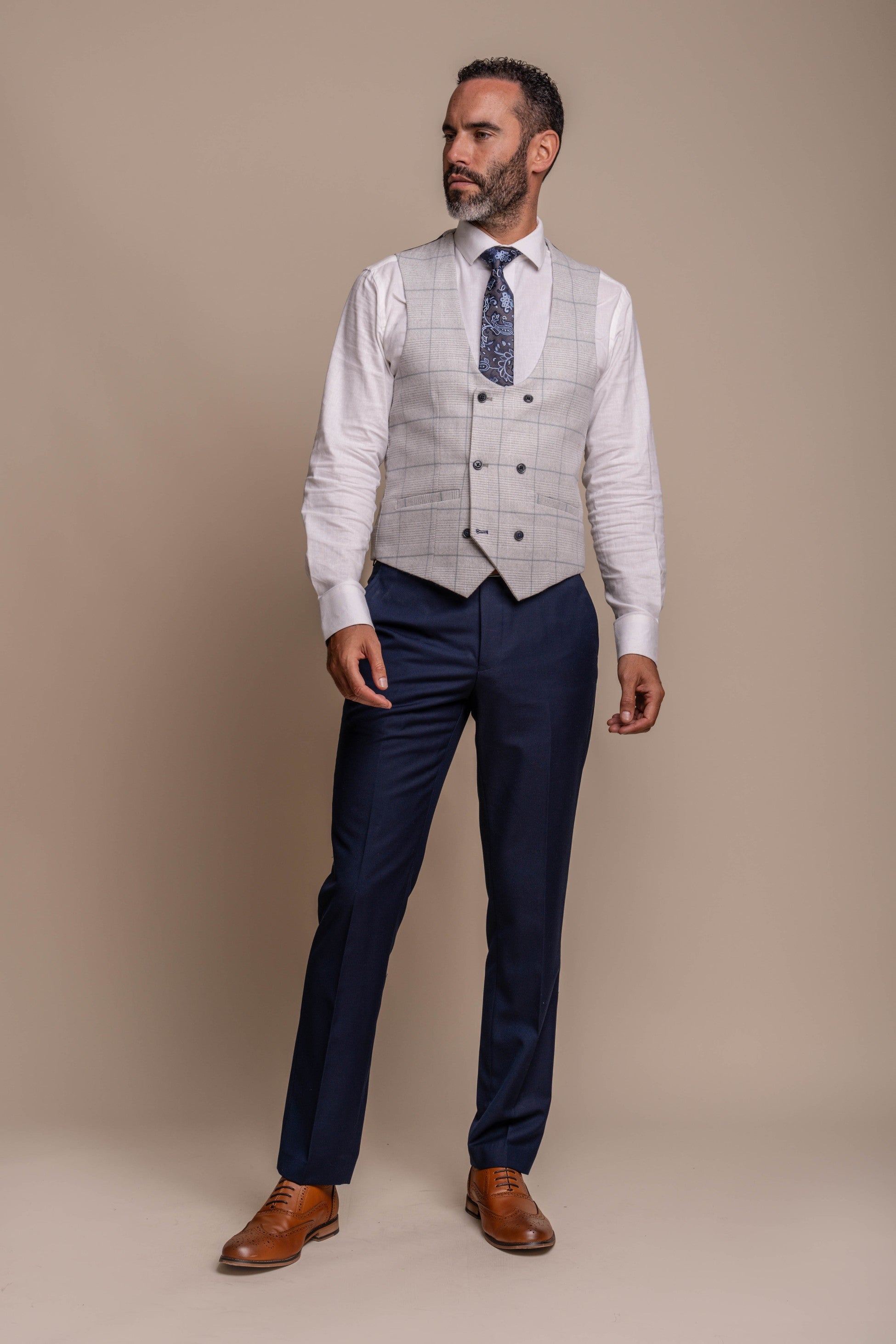 Men's Jefferson Navy Suit with Radika Waistcoat - Combined Set