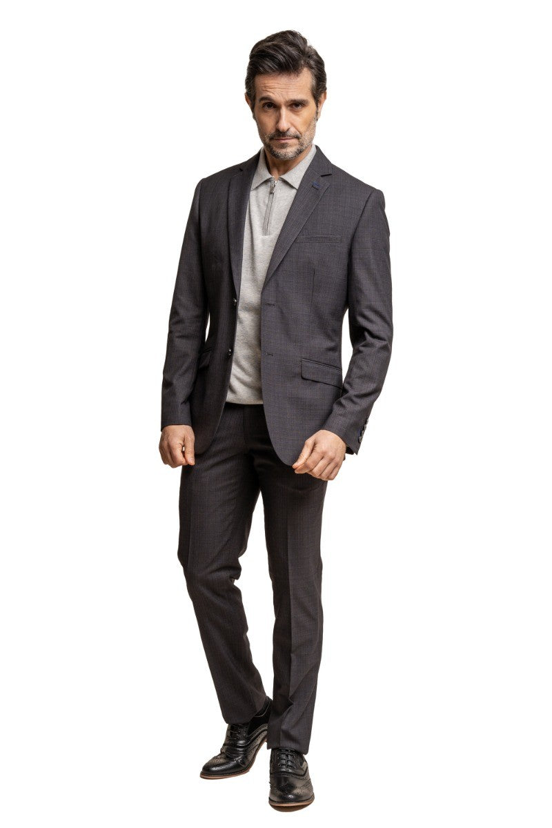 Men's Slim Fit Formal Suit Jacket - SEEBA Graphite - Dark Grey