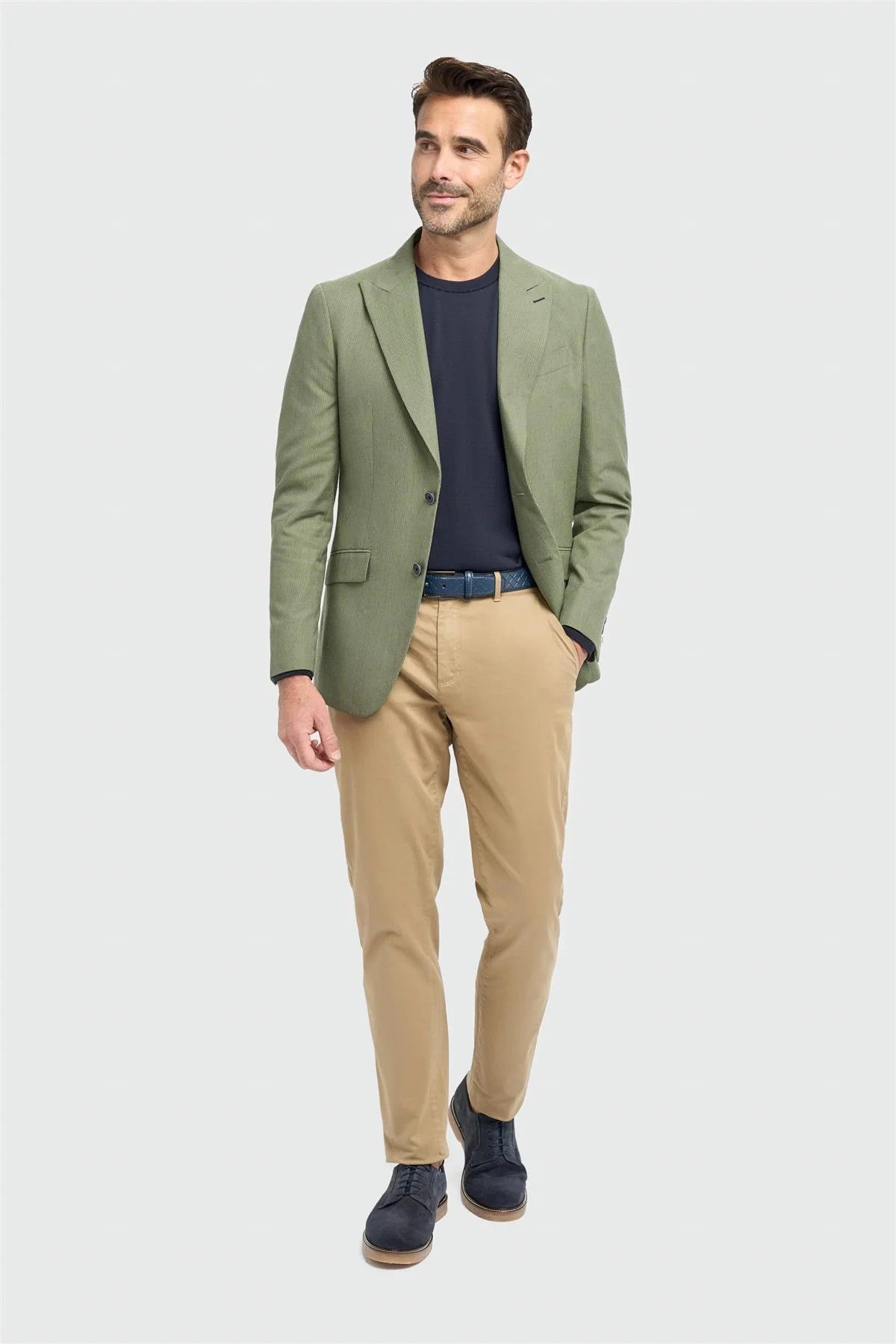 Men’s Olive Green Textured Blazer - Cristo - Green