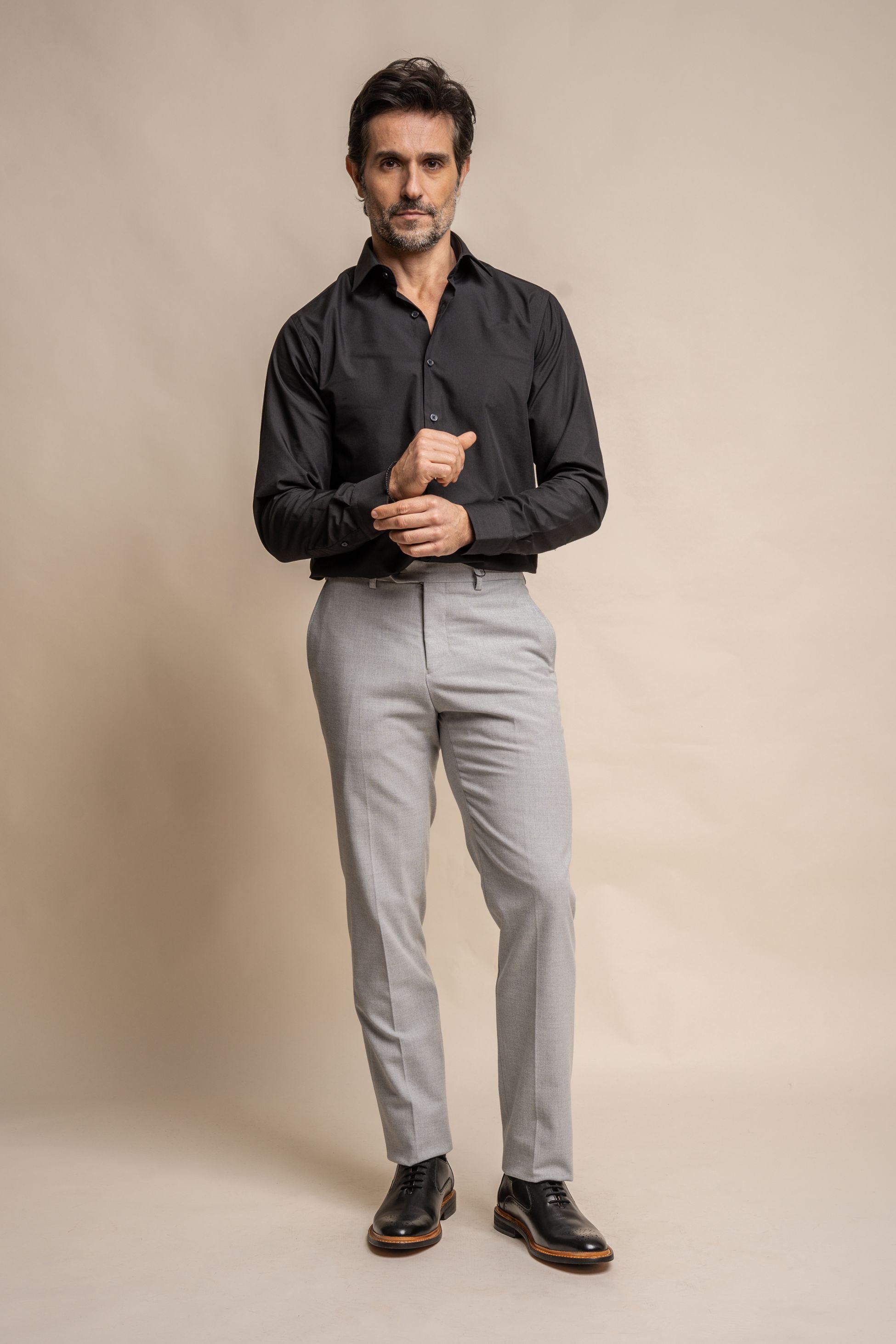 Men's Tweed Slim Fit Formal Trousers - FURIOUS Ivory - Ivory