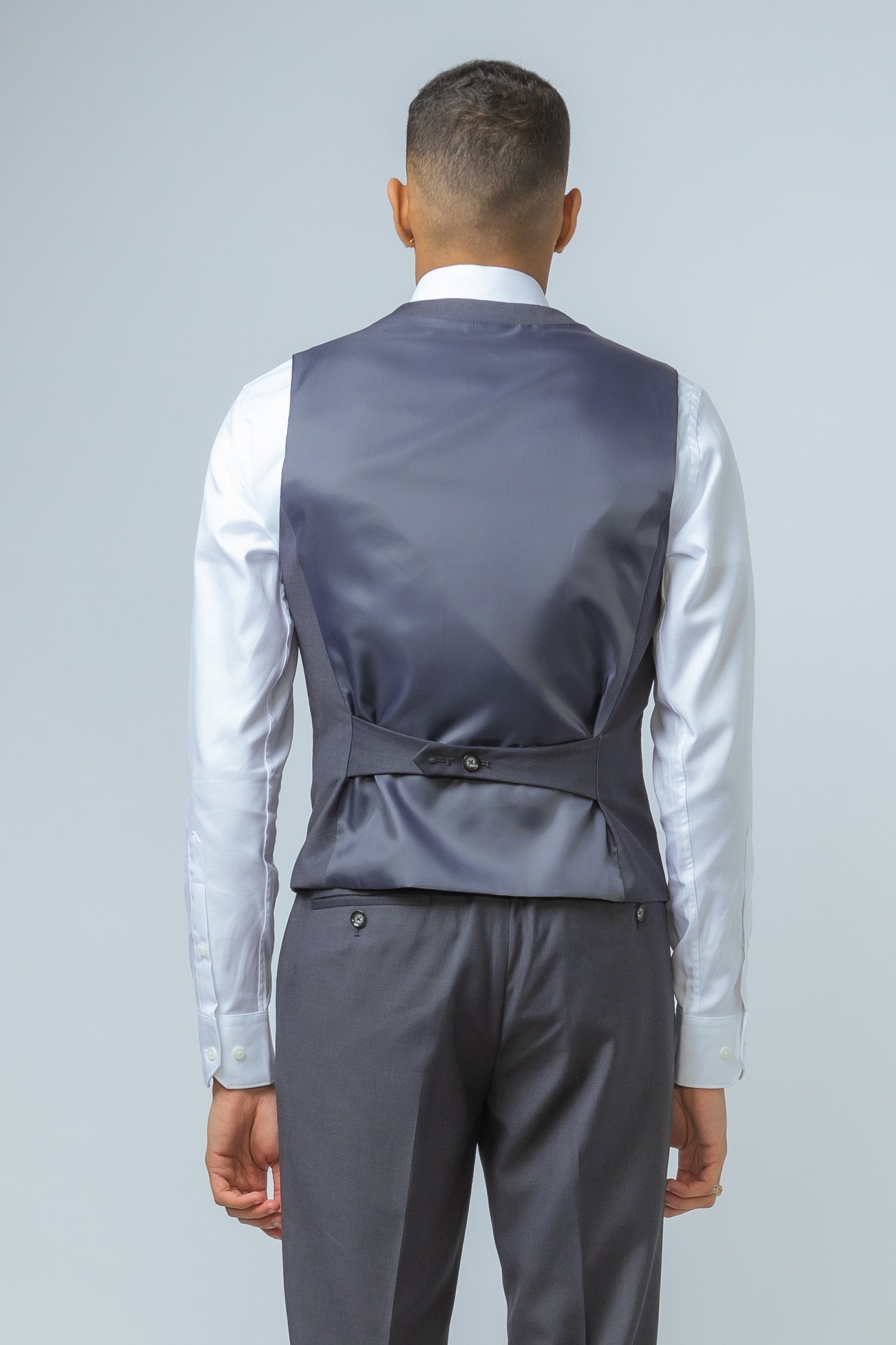 Men's Double-breasted Grey Waistcoat - DYLAN - Grey