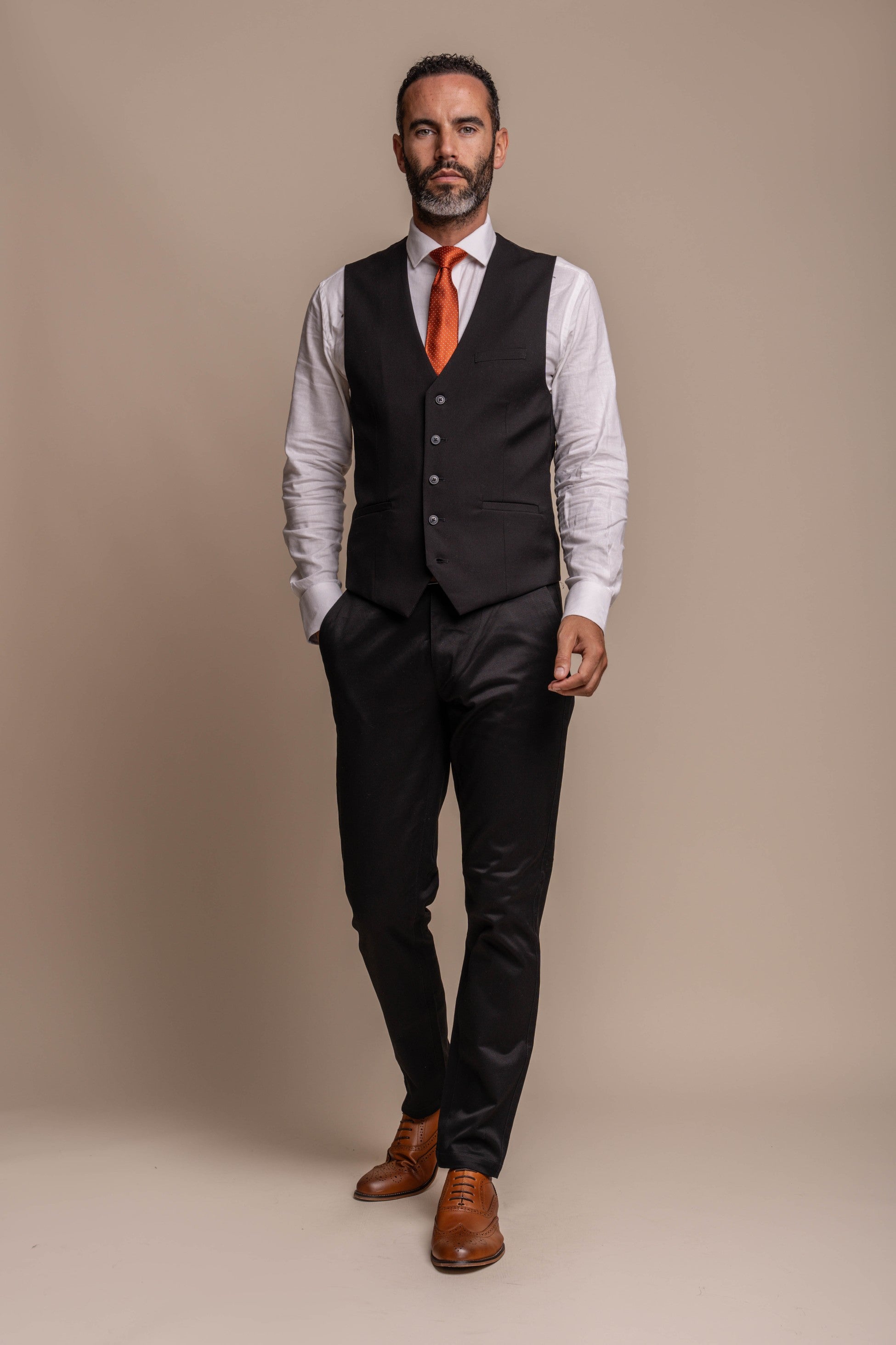 Men's Grey and Black Check Slim Fit Suit - Combined Set