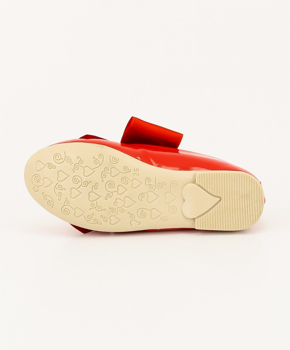 Girls Patent Flat Mary Jane Shoes - ELENA - Red