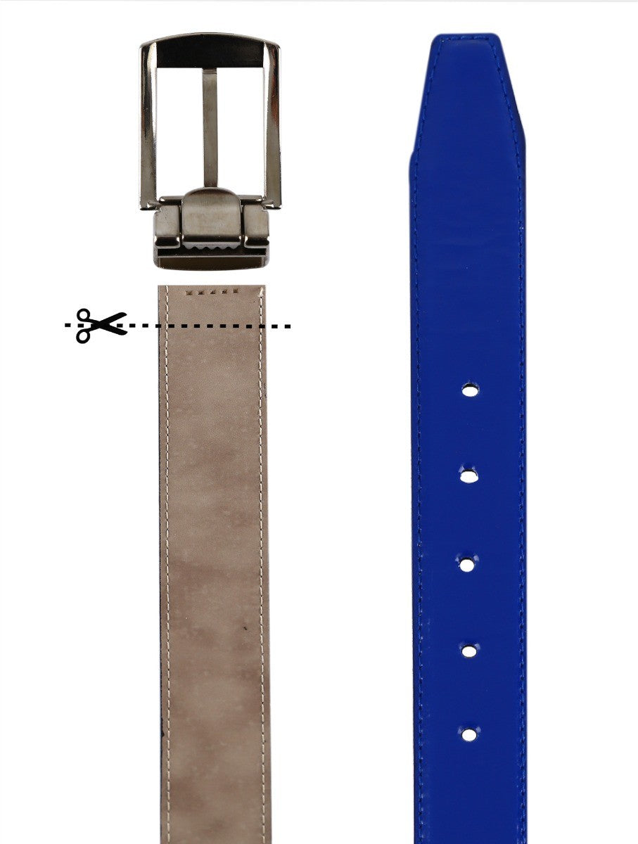 Boys Leather Belt - Shinny - Blue