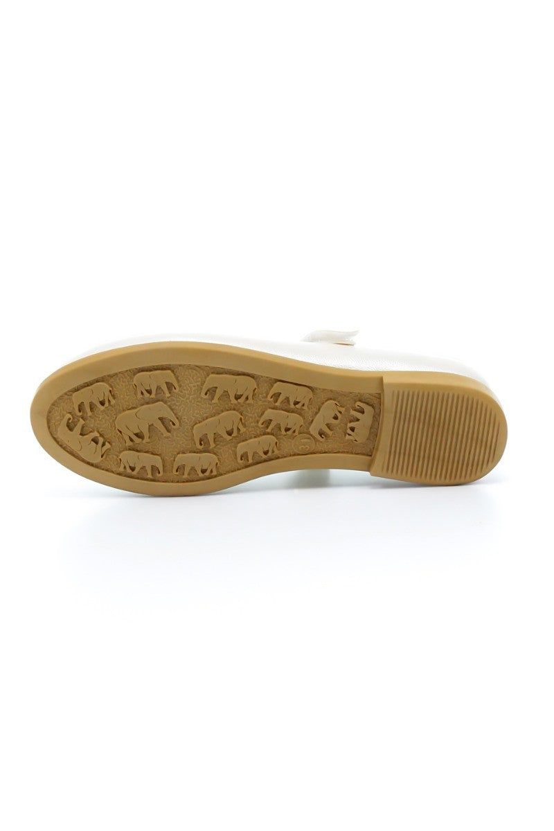 Girls Mary Jane Flat Patent Dress Shoes - LAYLA - Ivory