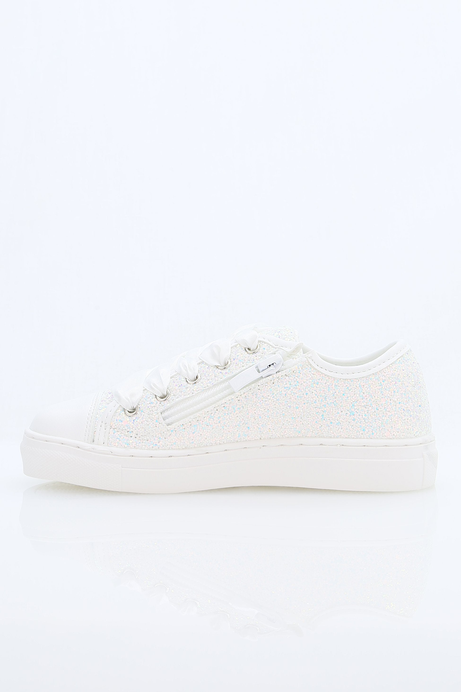 Girls' Glitter Sneakers with Satin Ribbon Laces – TRINITY - Multicolour