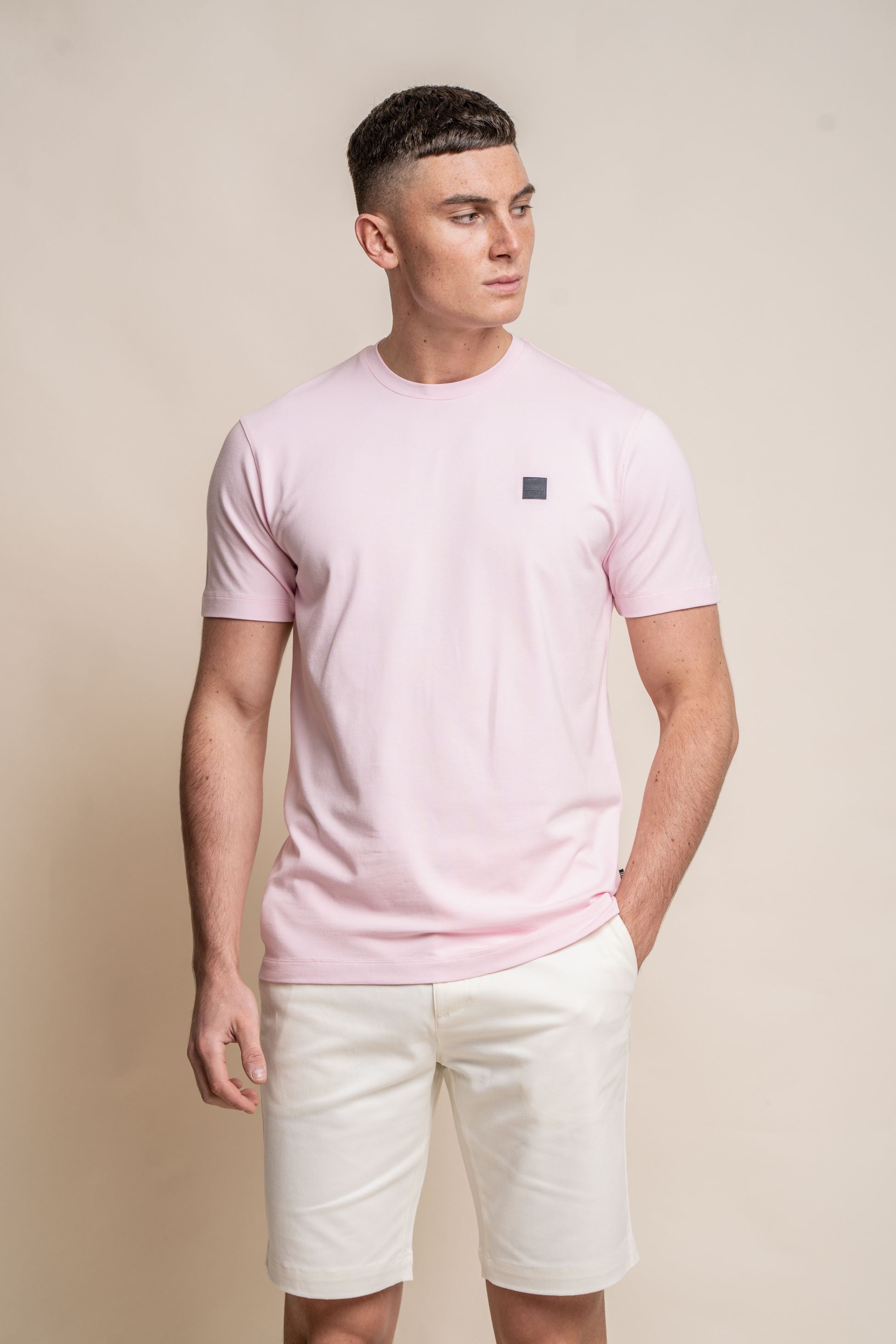 Men's Crew Neck Cotton T-Shirt - BOGART - Pink