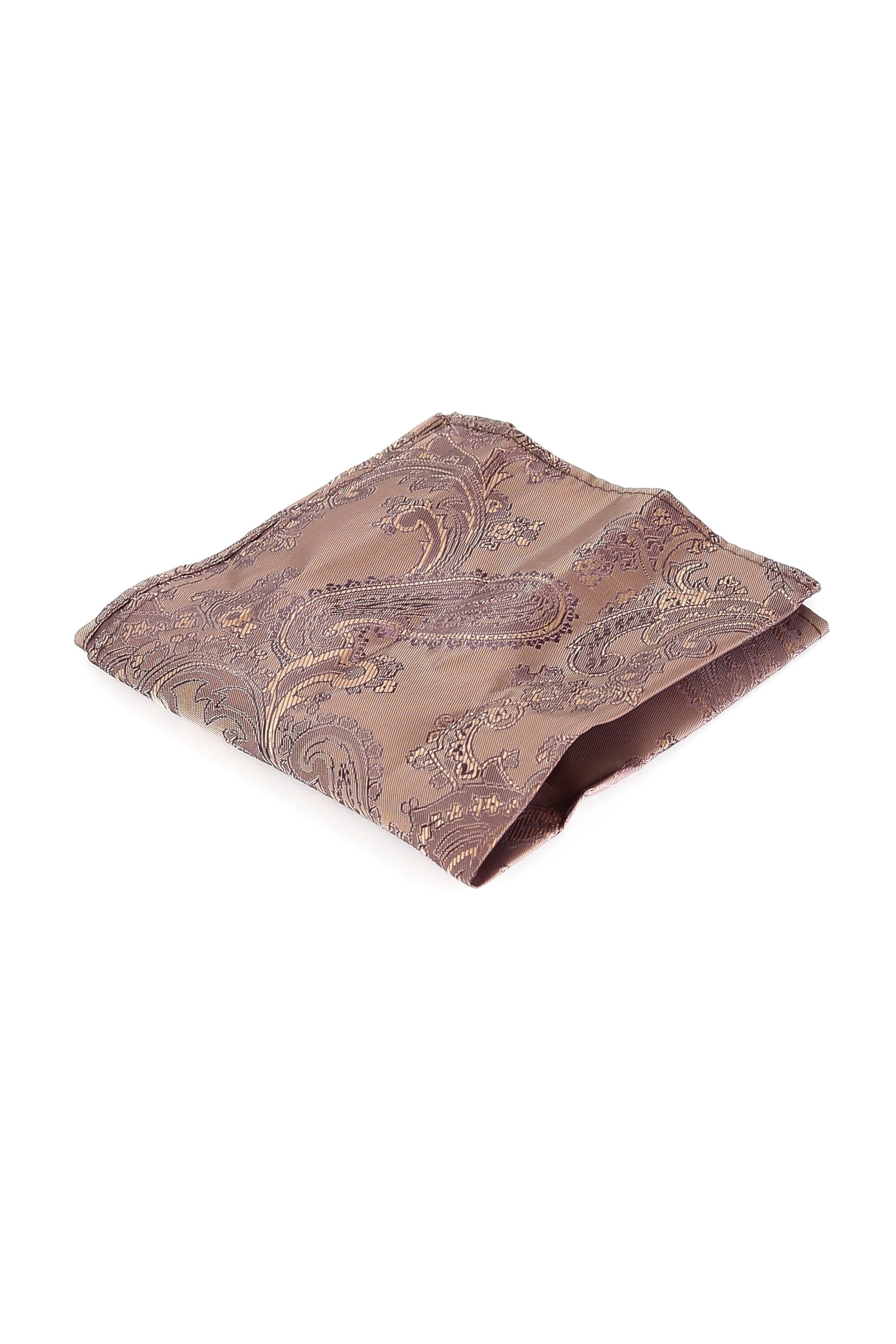 Men's Paisley Tie Cufflink Set - Light Brown