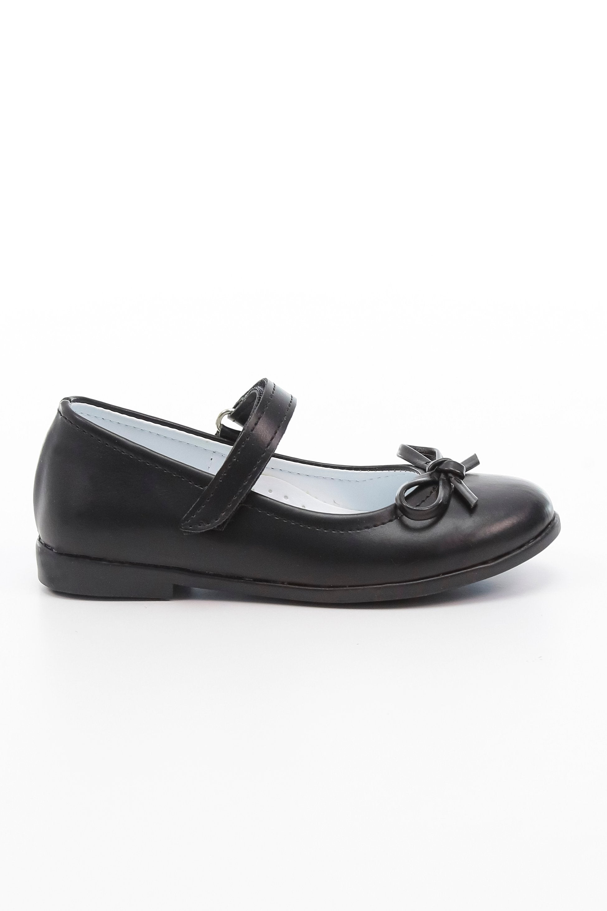 Girls Mary Jane Flat Dress Shoes - ANNA - Mat Black