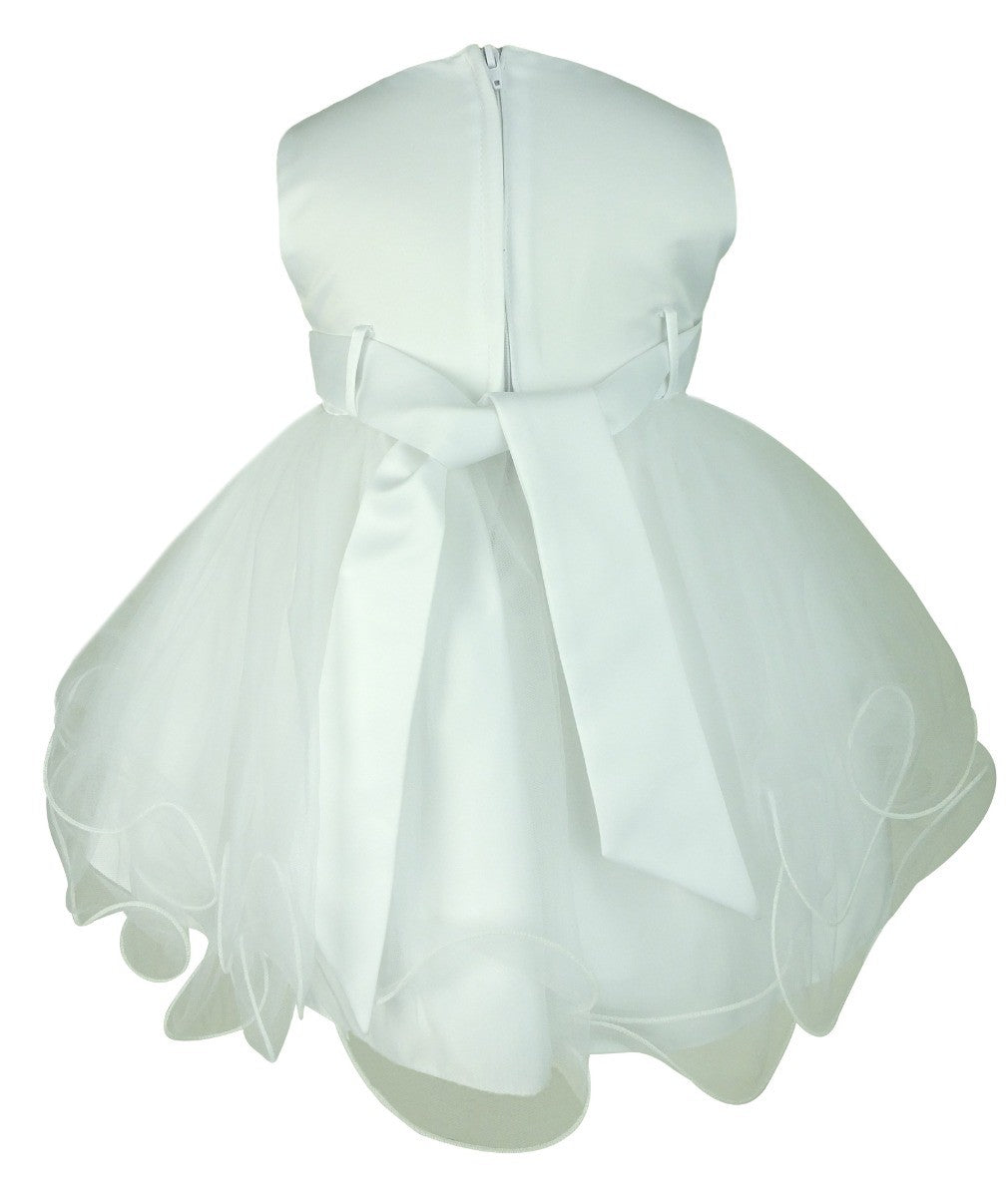 Girls Christening Wedding Dress with Butterfly Bolero Jacket - White