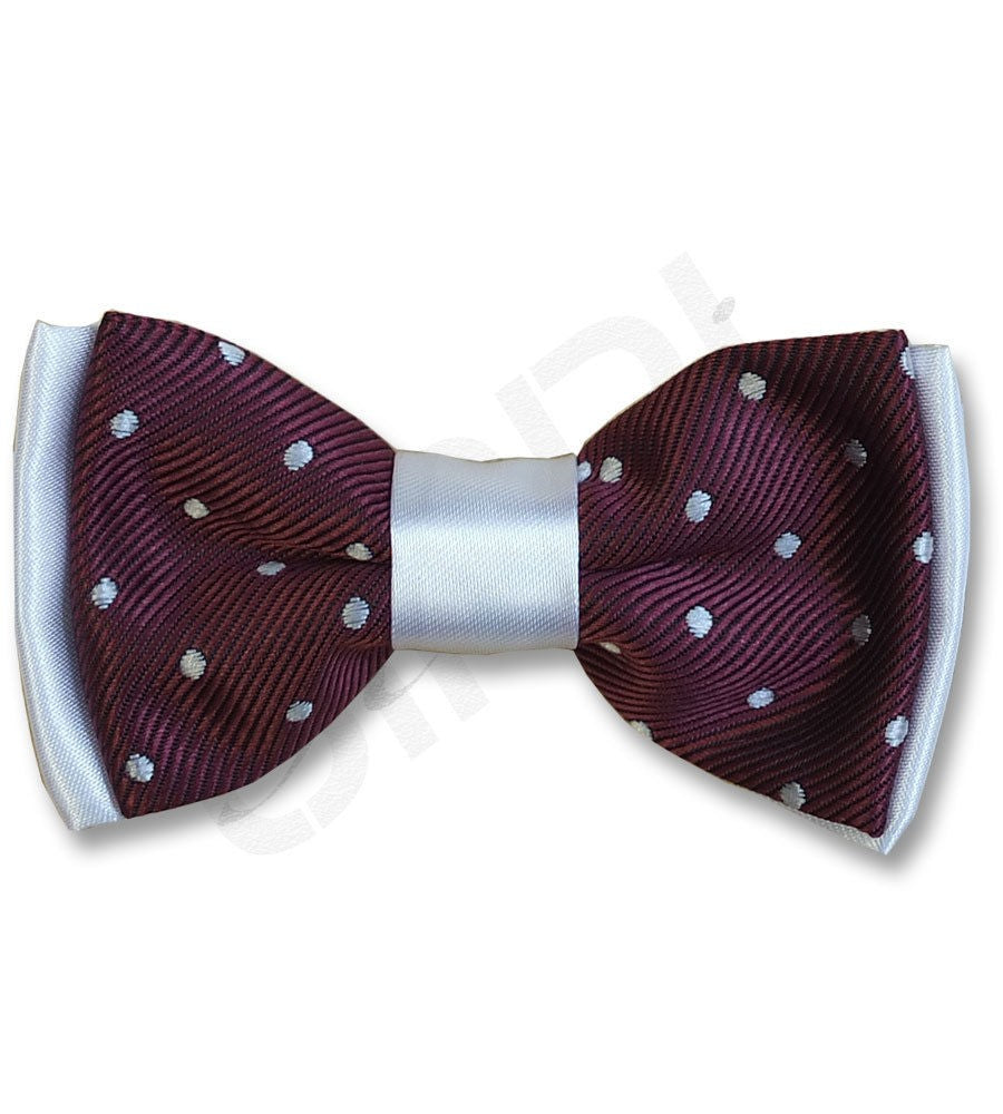 Boys Polka Dot Bow Tie - Burgundy