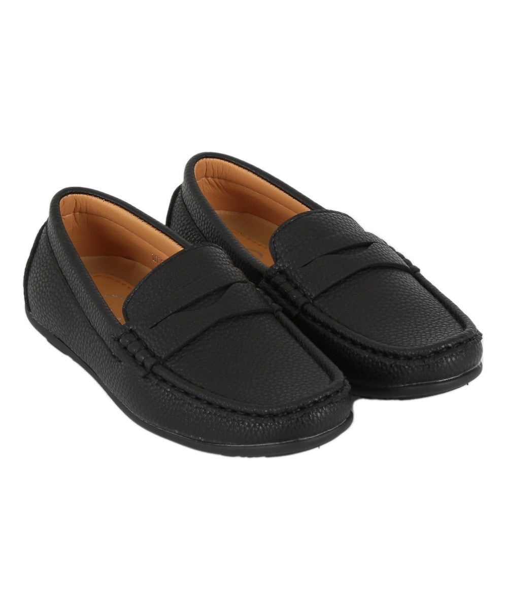 Boys Leather Penny Loafer - HUGO - Black