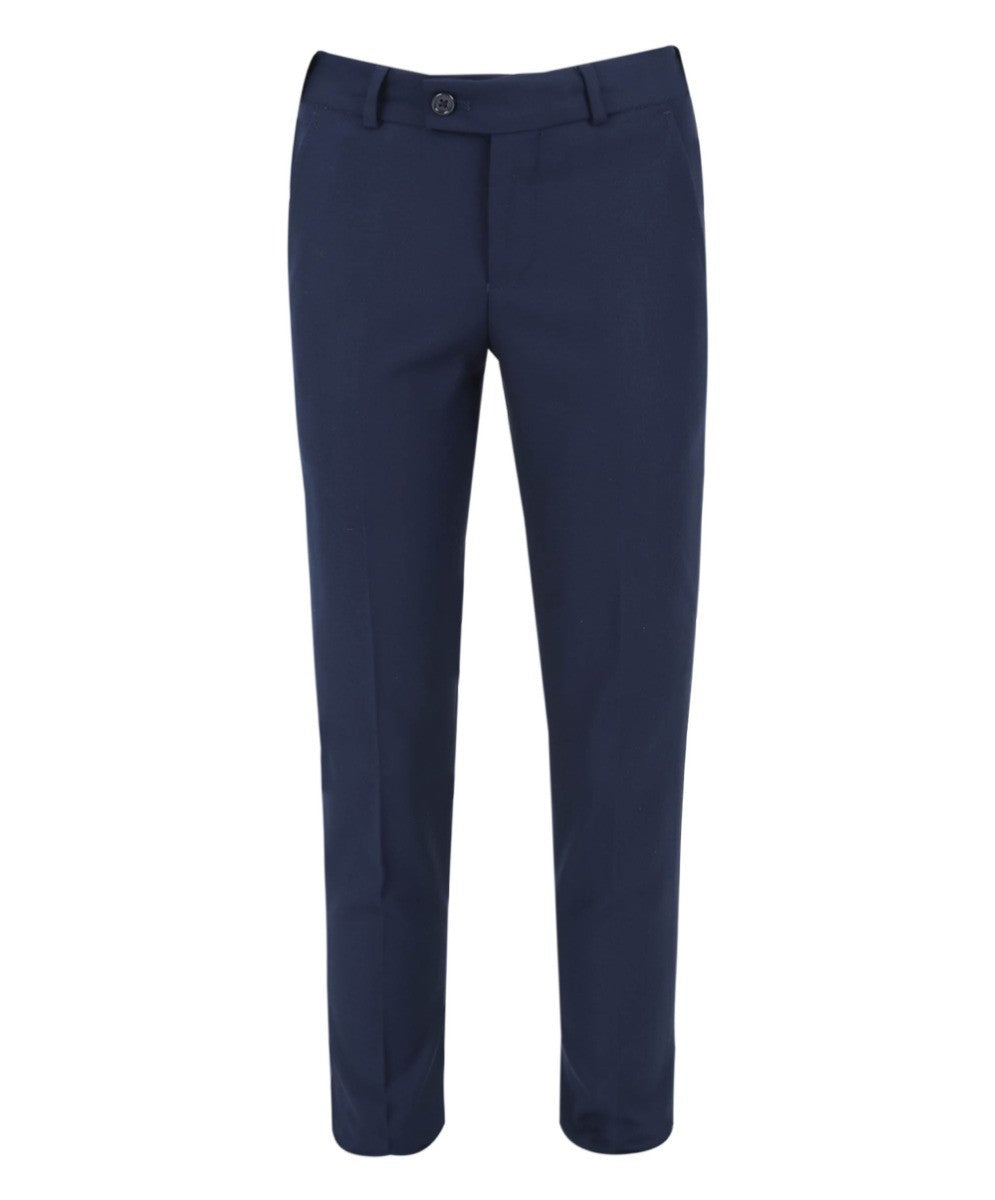 Boys Tweed Tuxedo Slim Fit Suit - ROBBIE - Dark Navy Blue