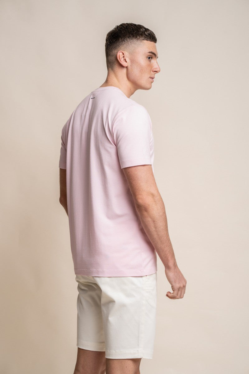 Men's Crew Neck Cotton T-Shirt - BOGART - Pink