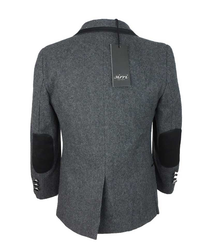 Boys Wool Effect Tweed Suit - Charcoal Grey