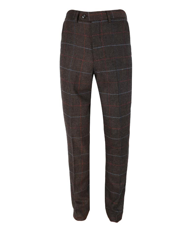 Men's Retro Check Slim Fit Suit - TOMMY Brown - Brown