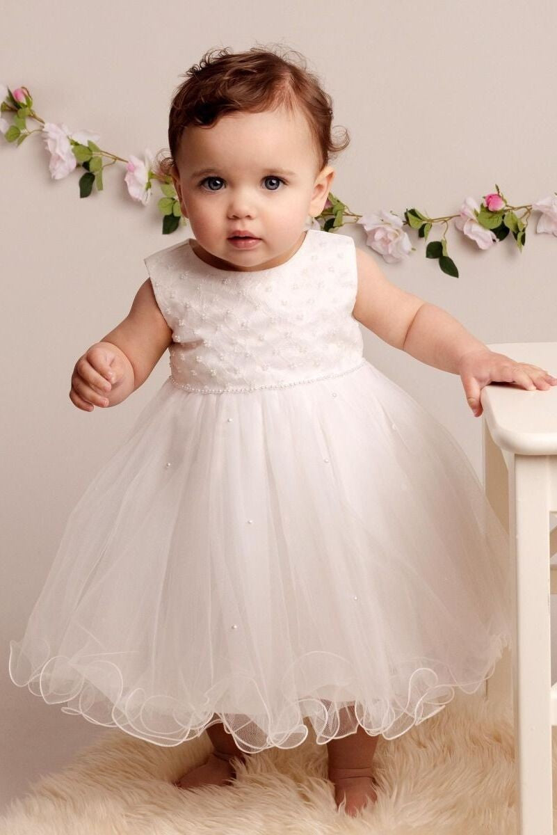 Baby & Girls Sequin Tulle Dress - RILEY - Ivory