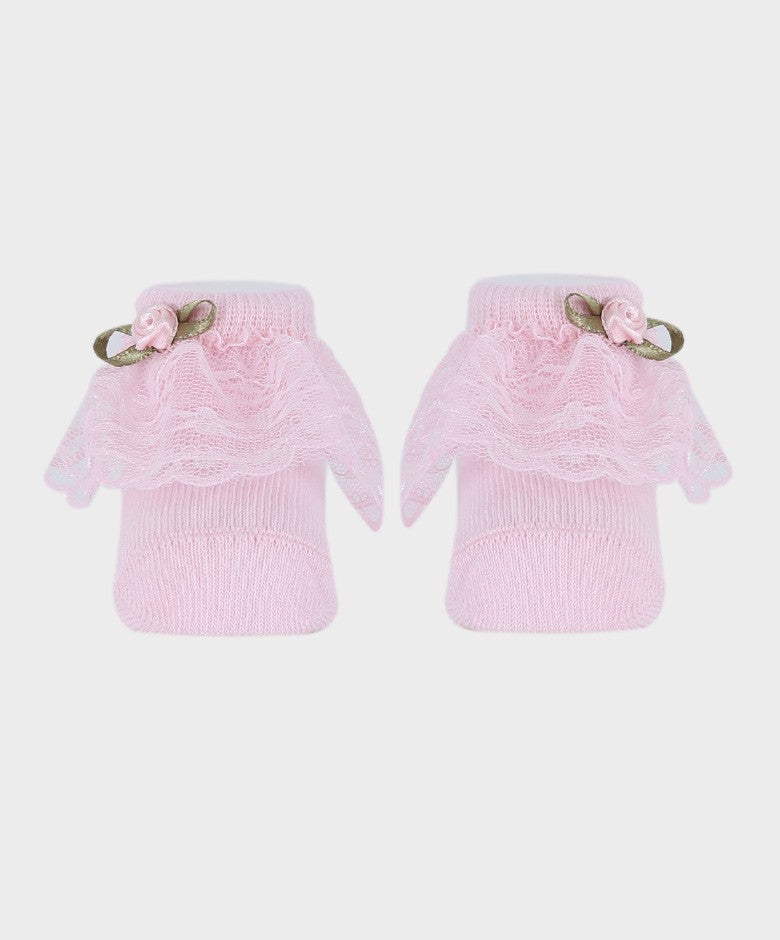 Baby Girls Headband and Socks Set - Pink