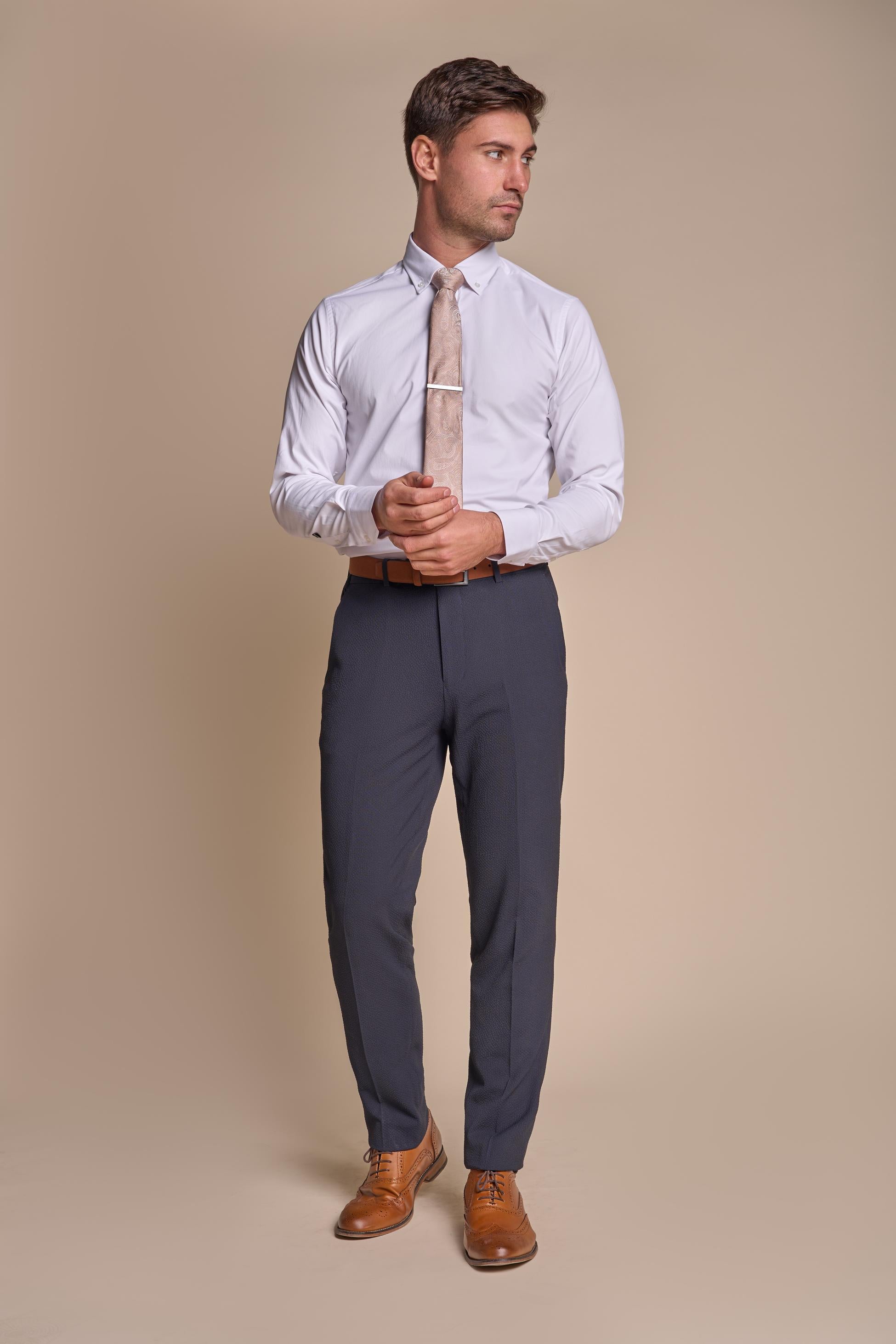 Men’s Textured Slim Fit Suit – SIREN - Navy Blue