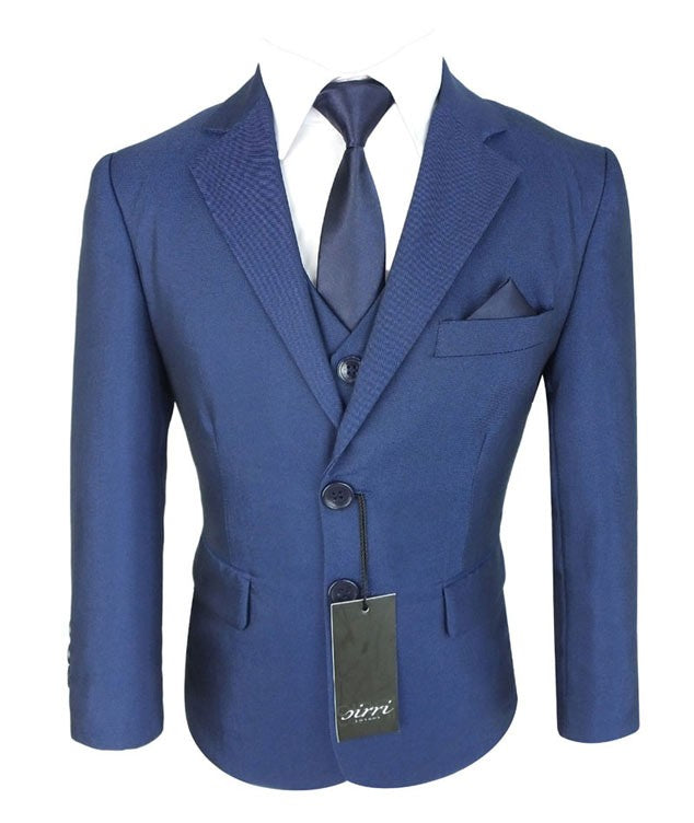 Boys All In One Formal Blue Suit - Dark Blue