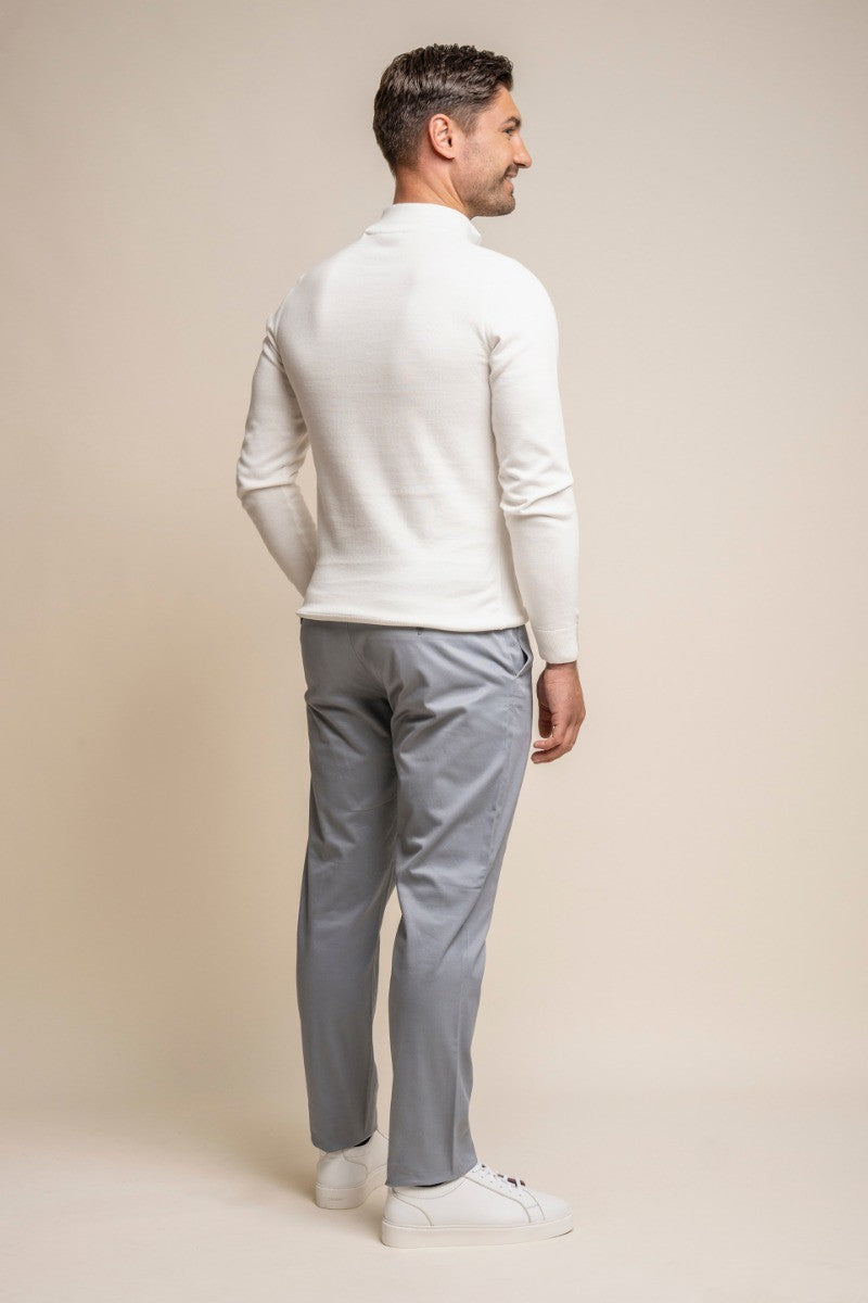 Men's Cotton Chino Trousers - DAKOTA - Arctic Grey